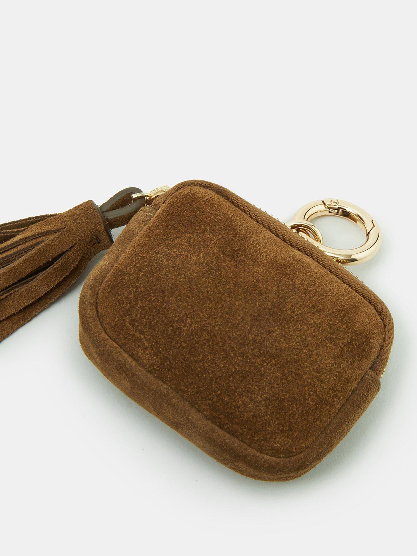 Image 2 of 2 of Accessorize Tassel Suede Airpod Case Keyring