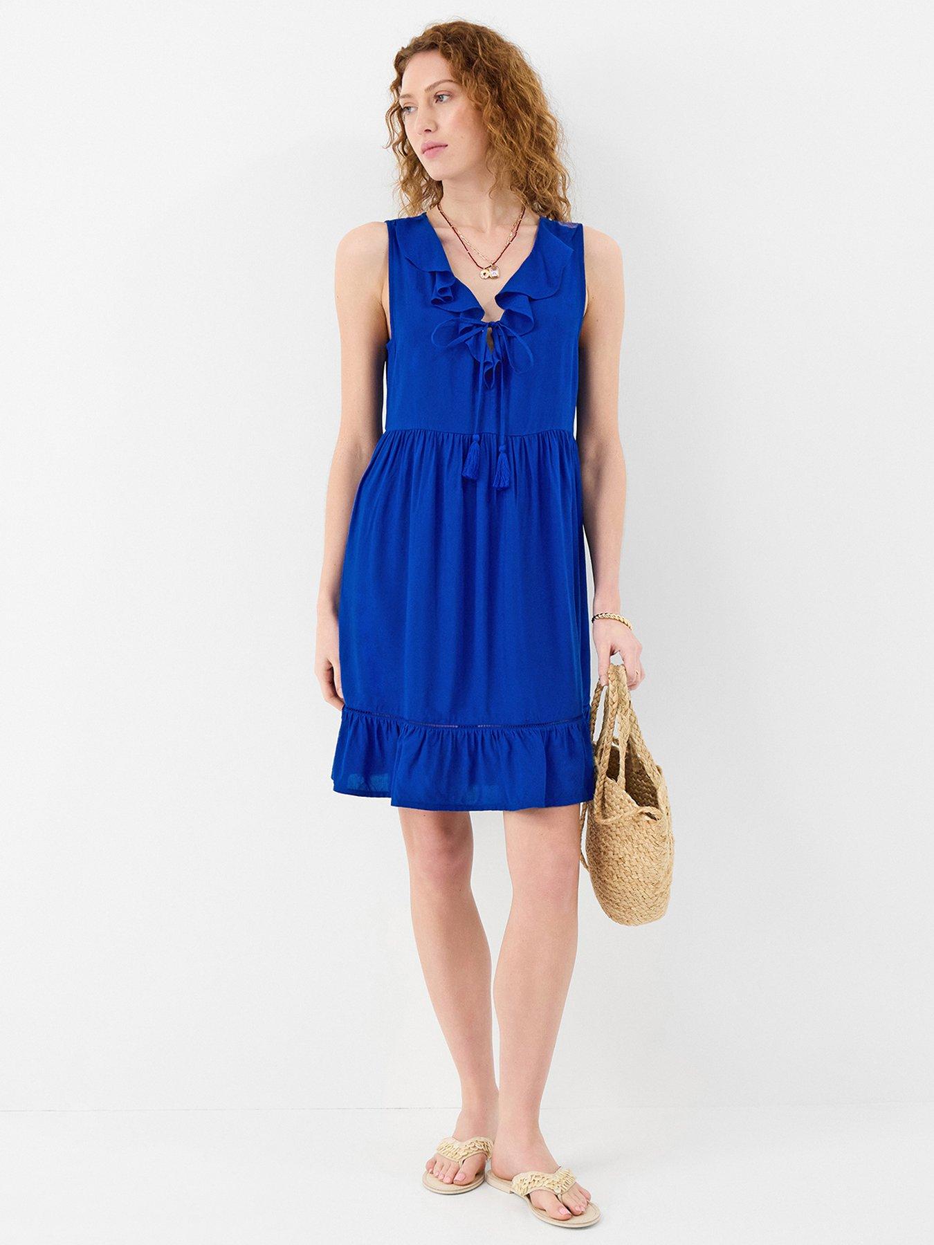 Image 1 of 4 of Accessorize Strapless Ruffle Mini Dress