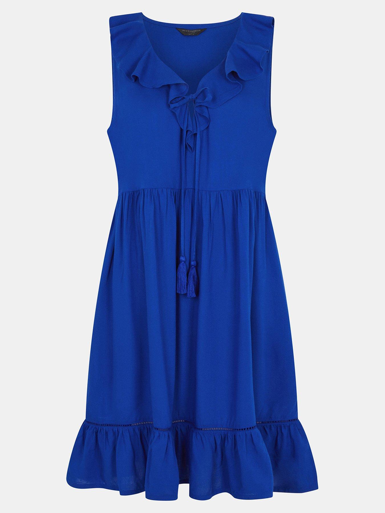 Image 4 of 4 of Accessorize Strapless Ruffle Mini Dress