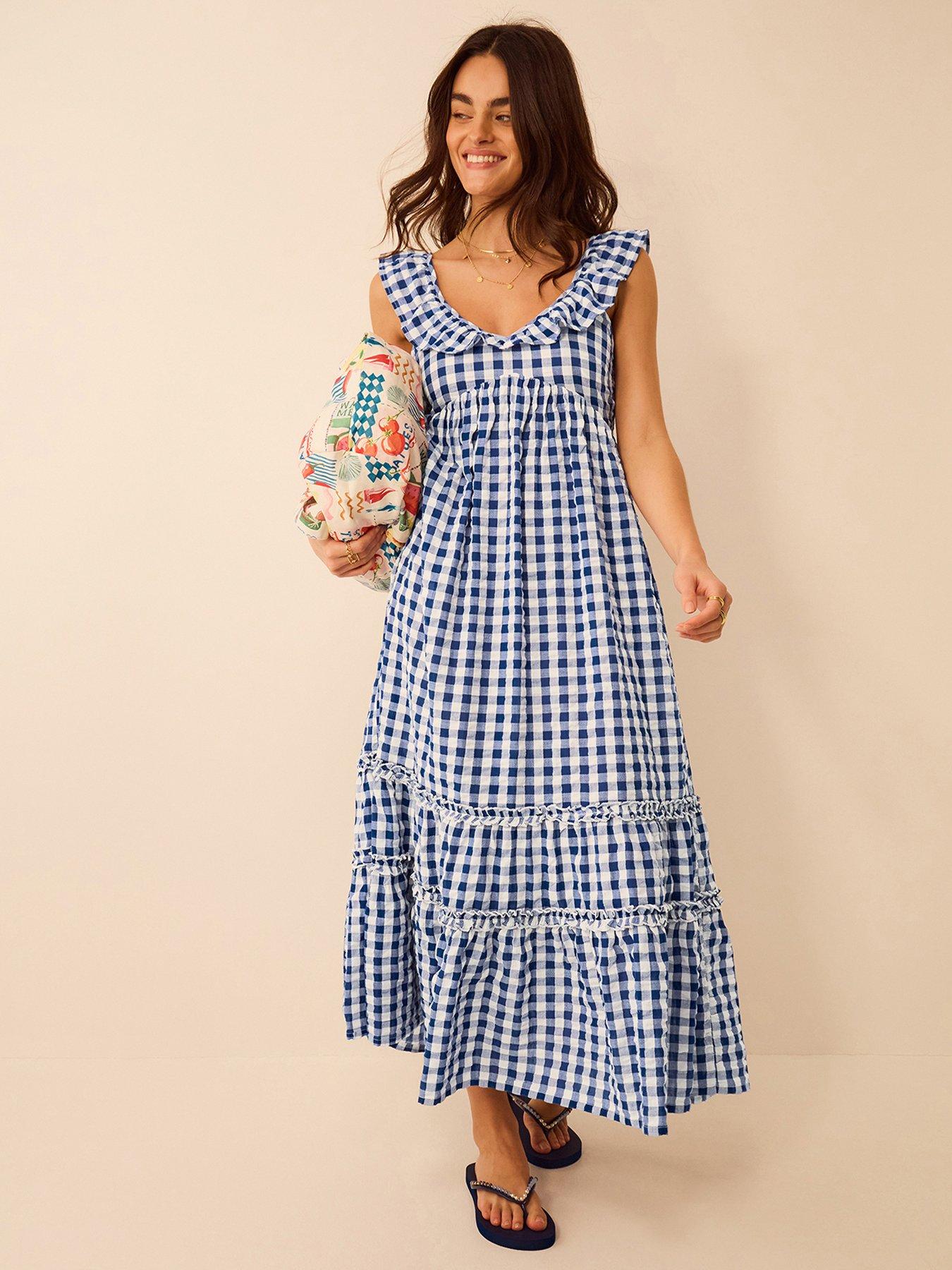 accessorize-gingham-print-ruffle-midi-dress