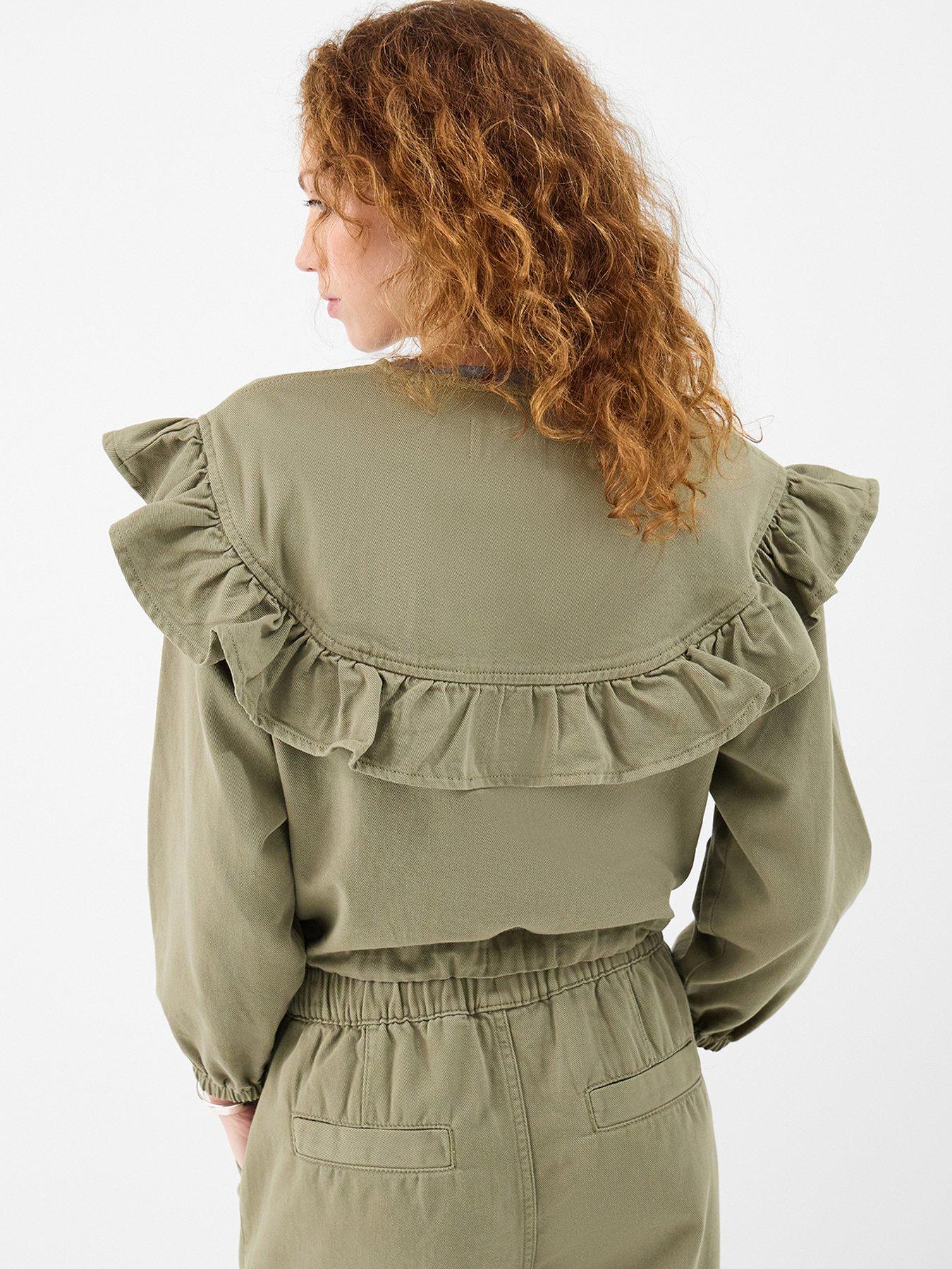 Image 2 of 4 of Accessorize Ruffle Denim Jacket