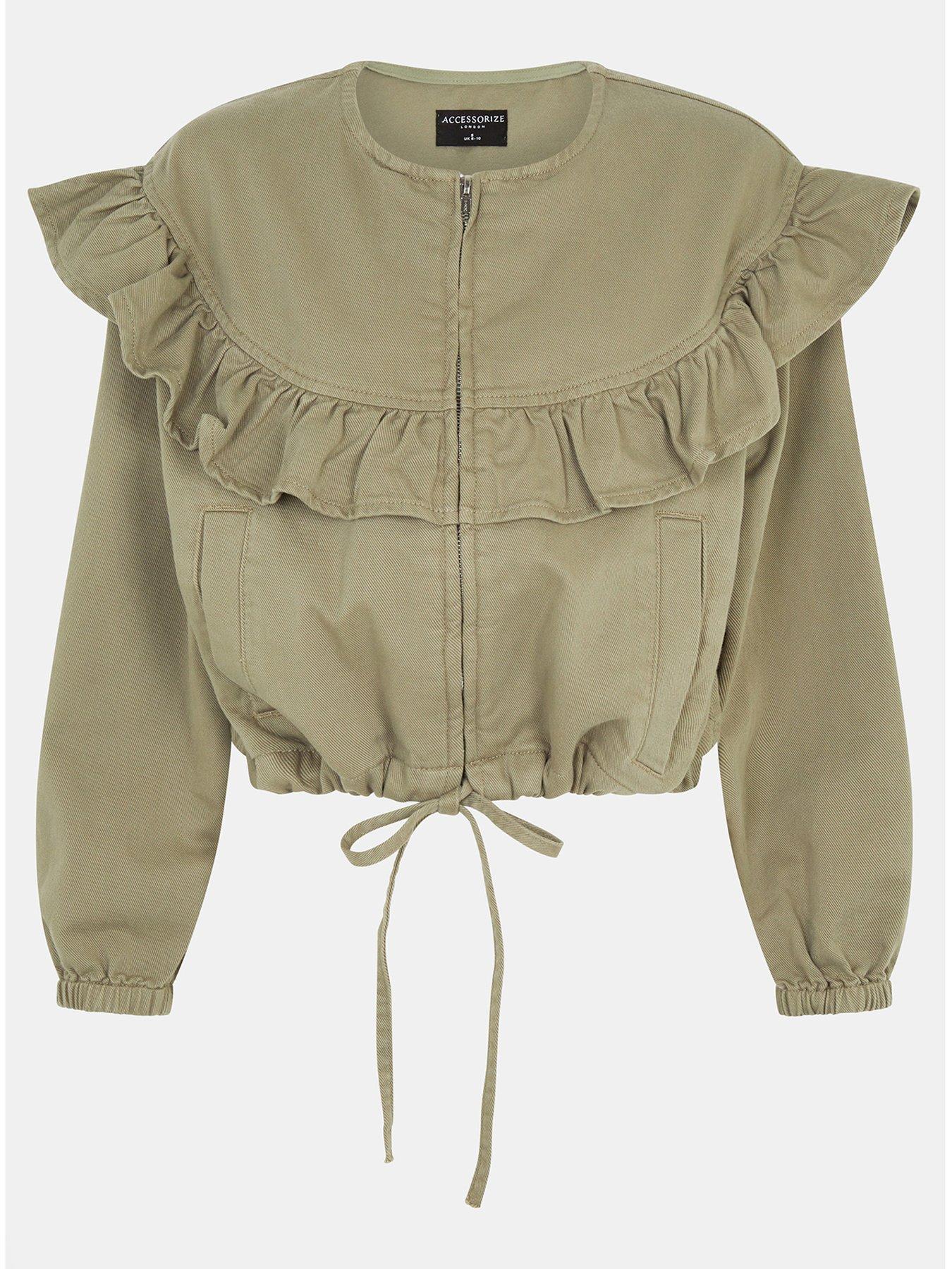 Image 4 of 4 of Accessorize Ruffle Denim Jacket
