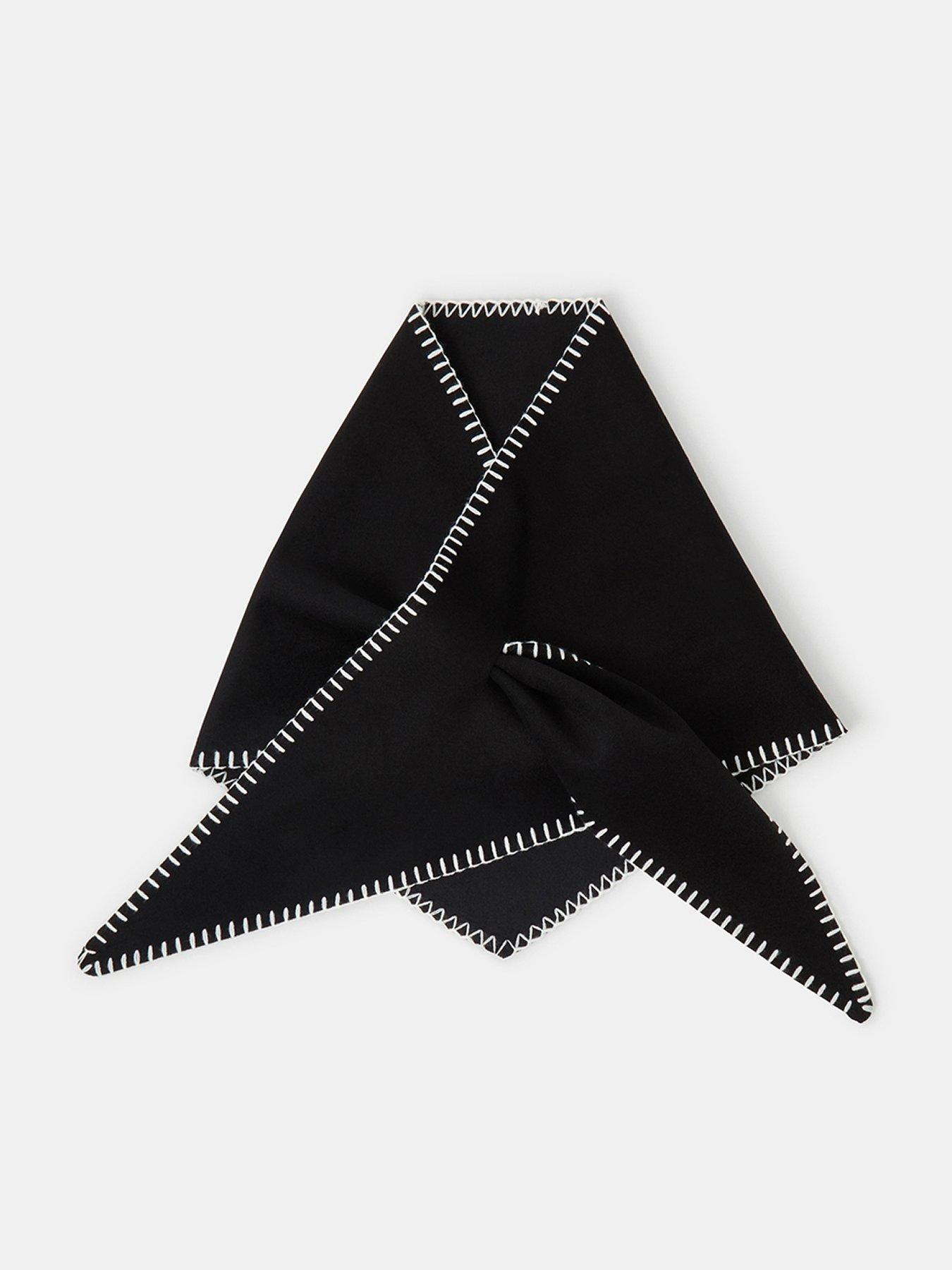 Image 1 of 3 of Accessorize Whipstitch Knit Triangle Scarf