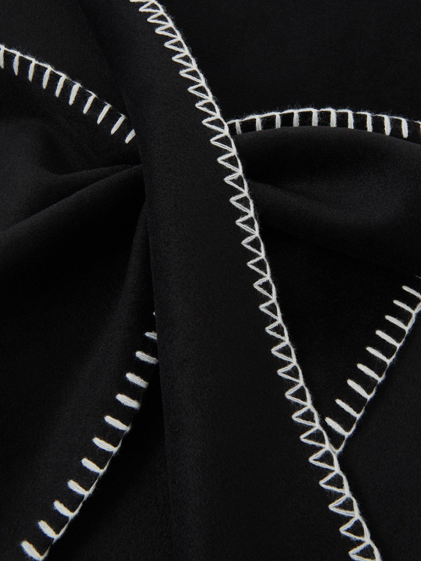 Image 3 of 3 of Accessorize Whipstitch Knit Triangle Scarf