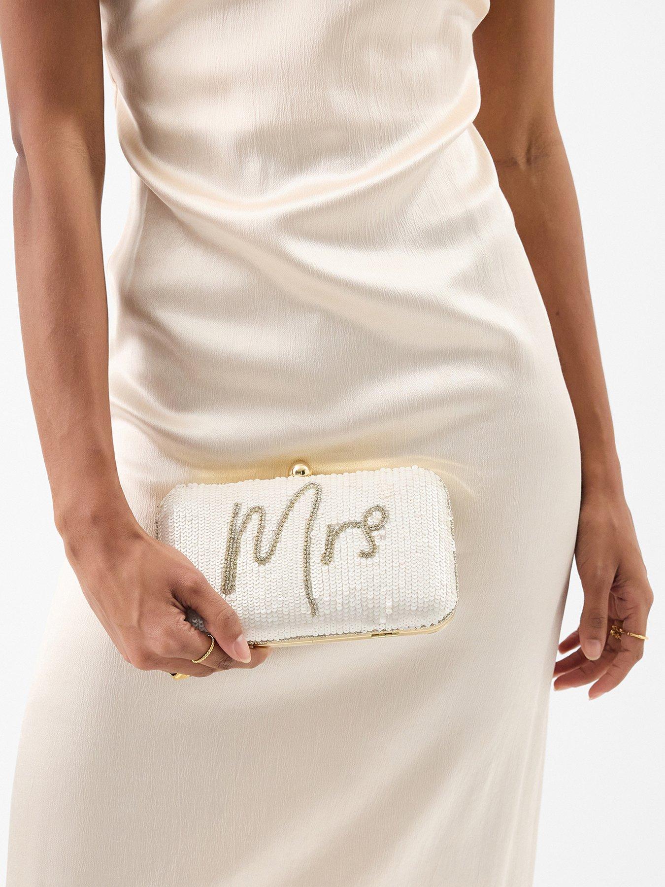 Image 2 of 3 of Accessorize Bridal Sequin Clutch Bag