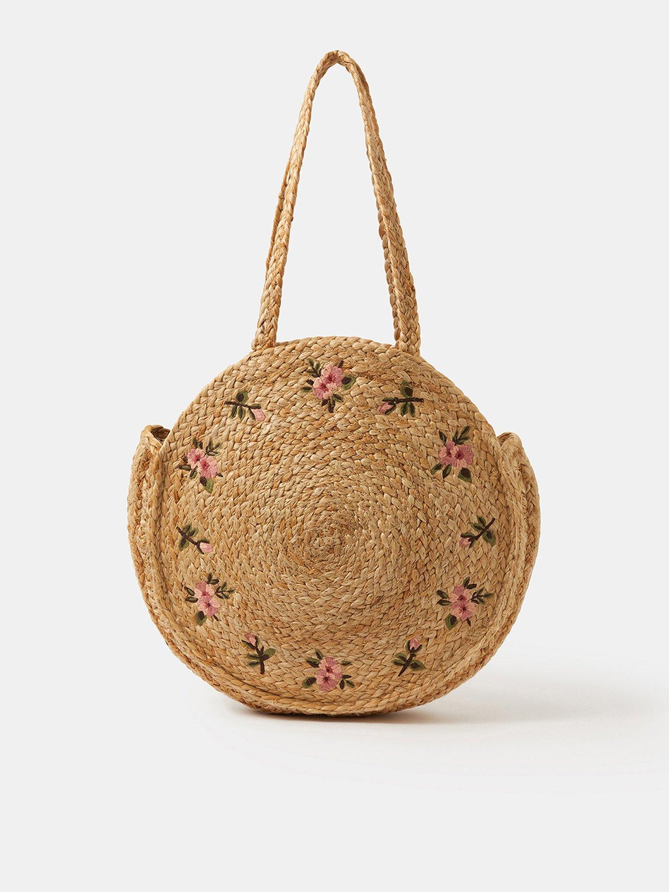 accessorize-floral-embroidered-round-beach-bagfront
