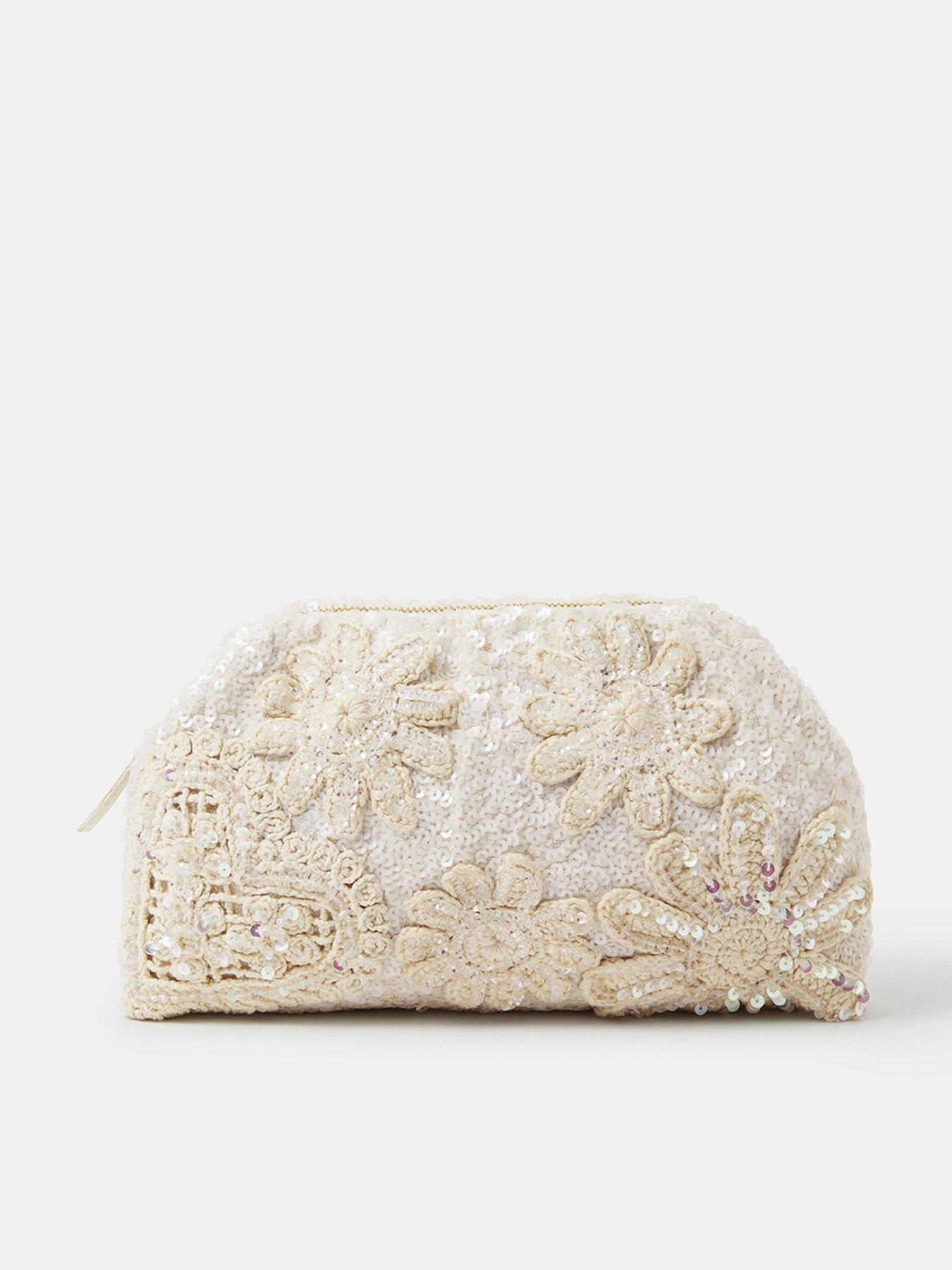 Image 1 of 4 of Accessorize Macrame Sequin Clutch Bag