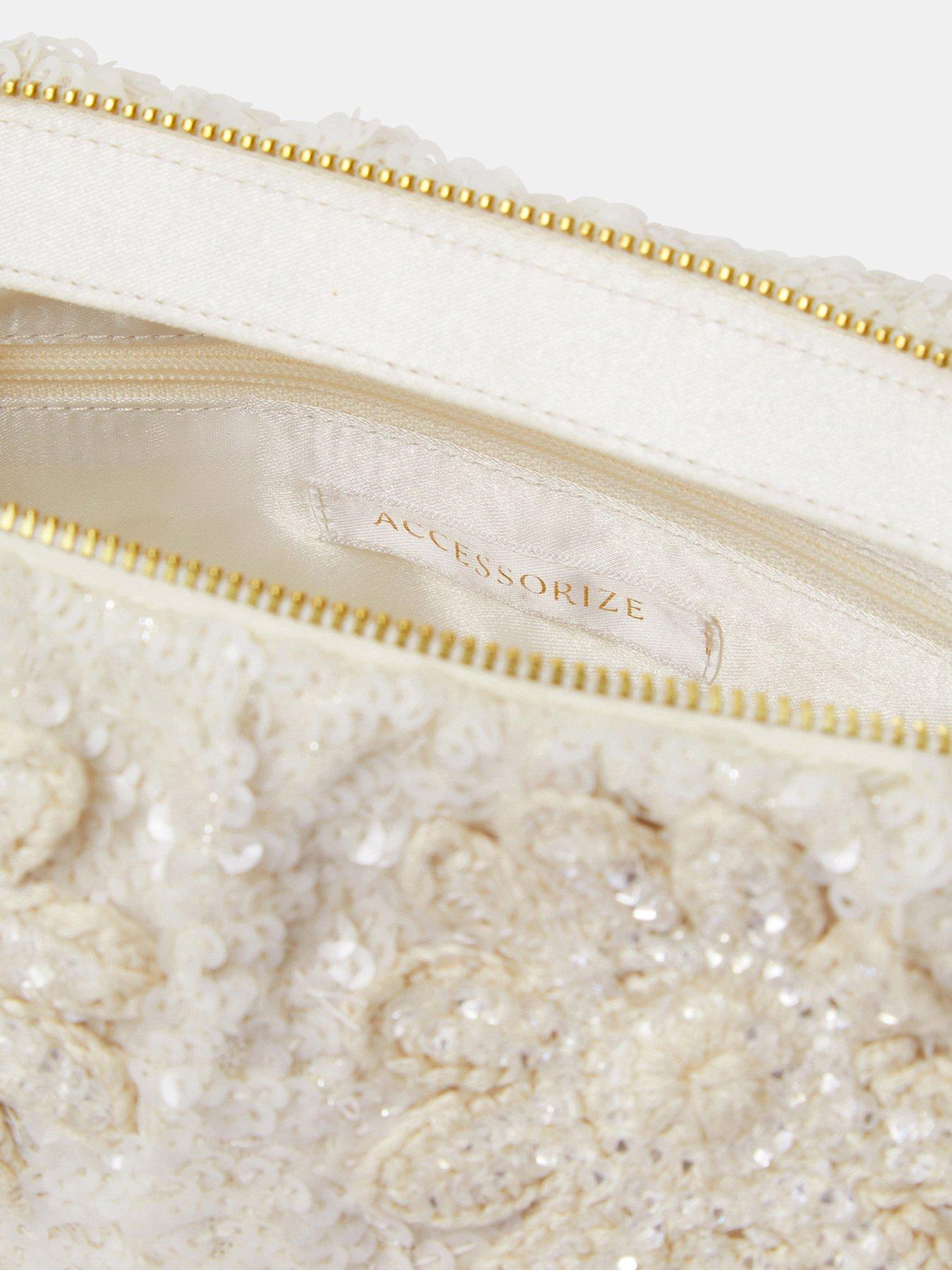 Image 3 of 4 of Accessorize Macrame Sequin Clutch Bag