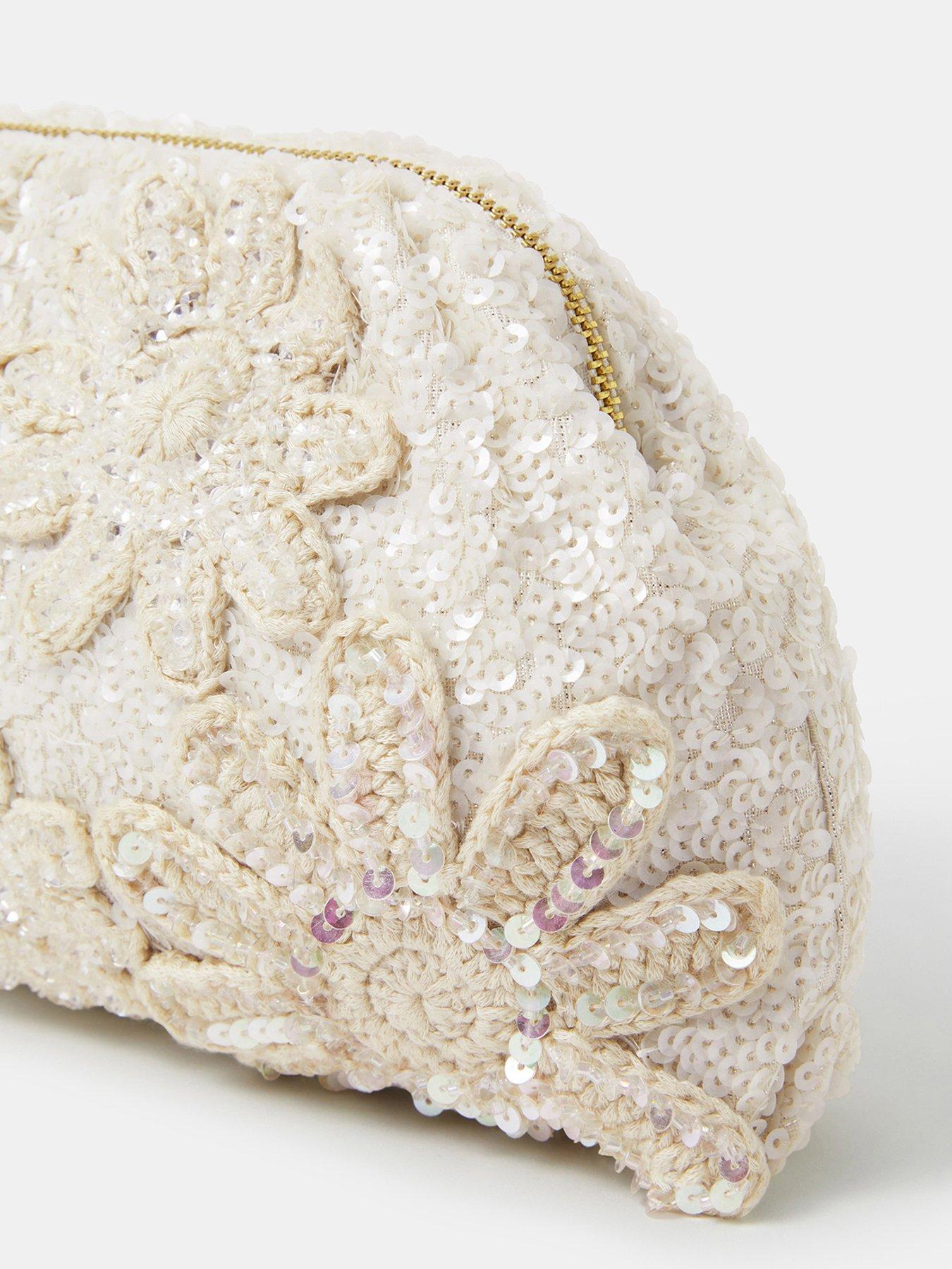 Image 4 of 4 of Accessorize Macrame Sequin Clutch Bag