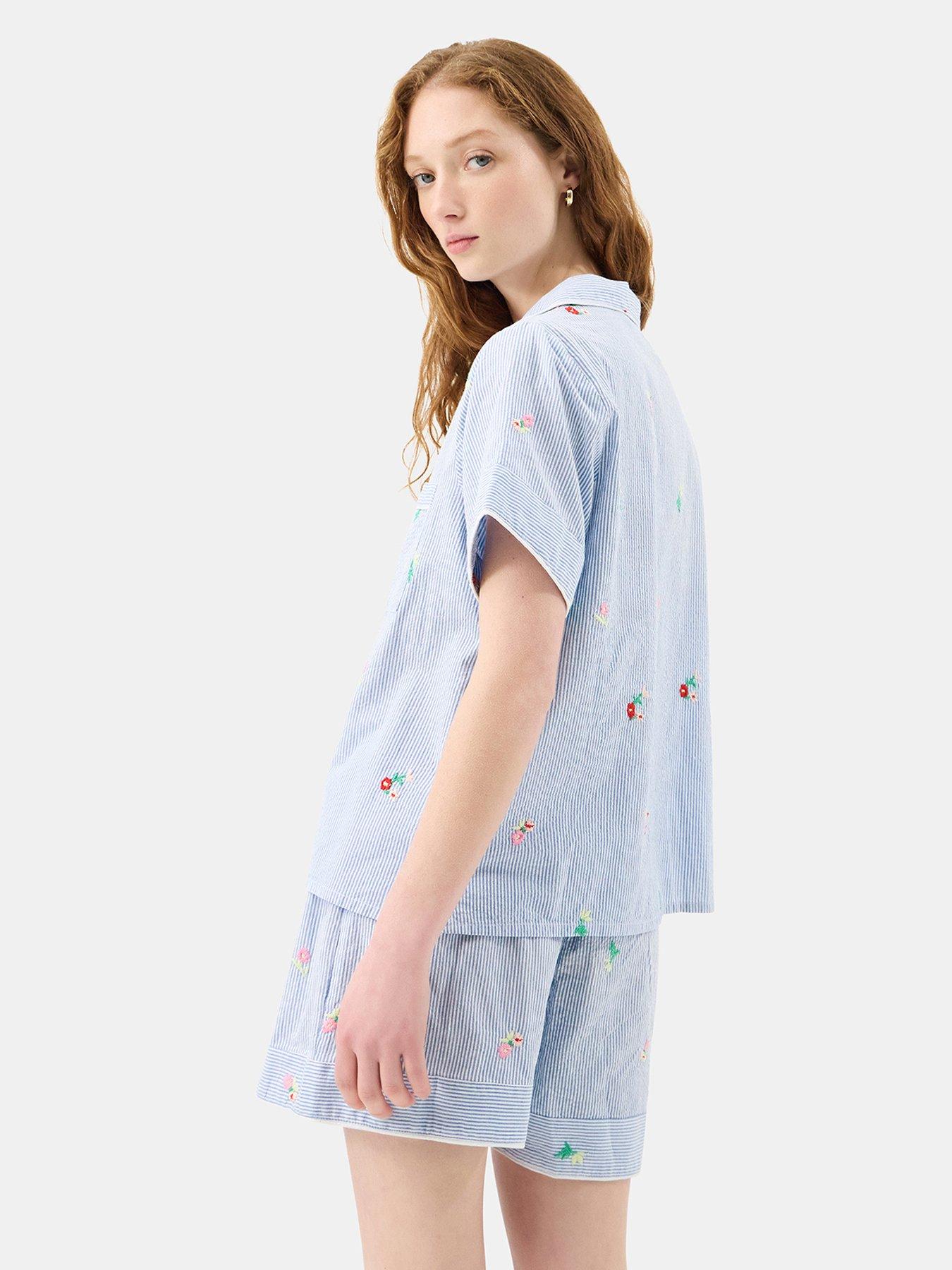 accessorize-floral-stripe-short-pyjamas-setstillFront