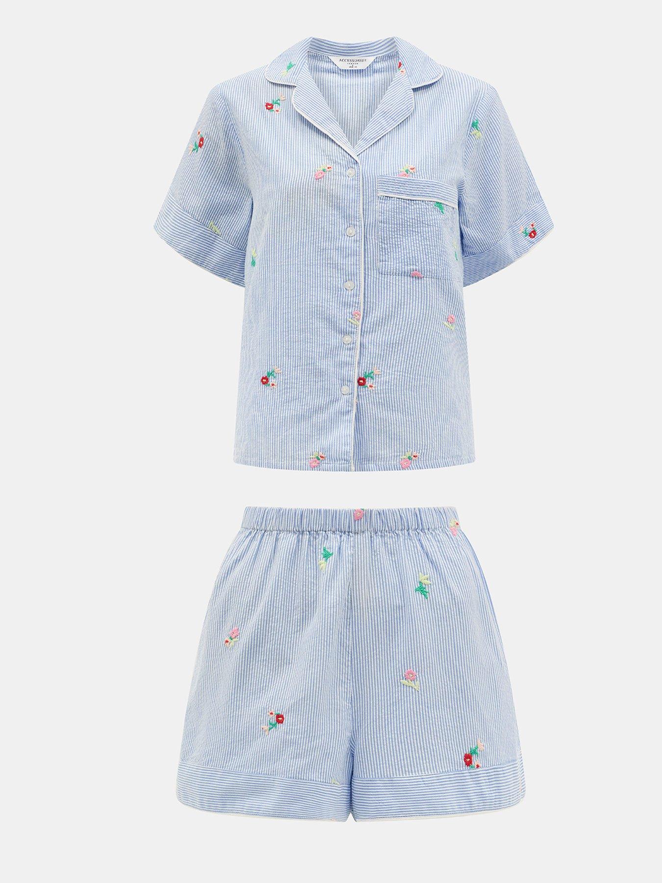 accessorize-floral-stripe-short-pyjamas-setoutfit