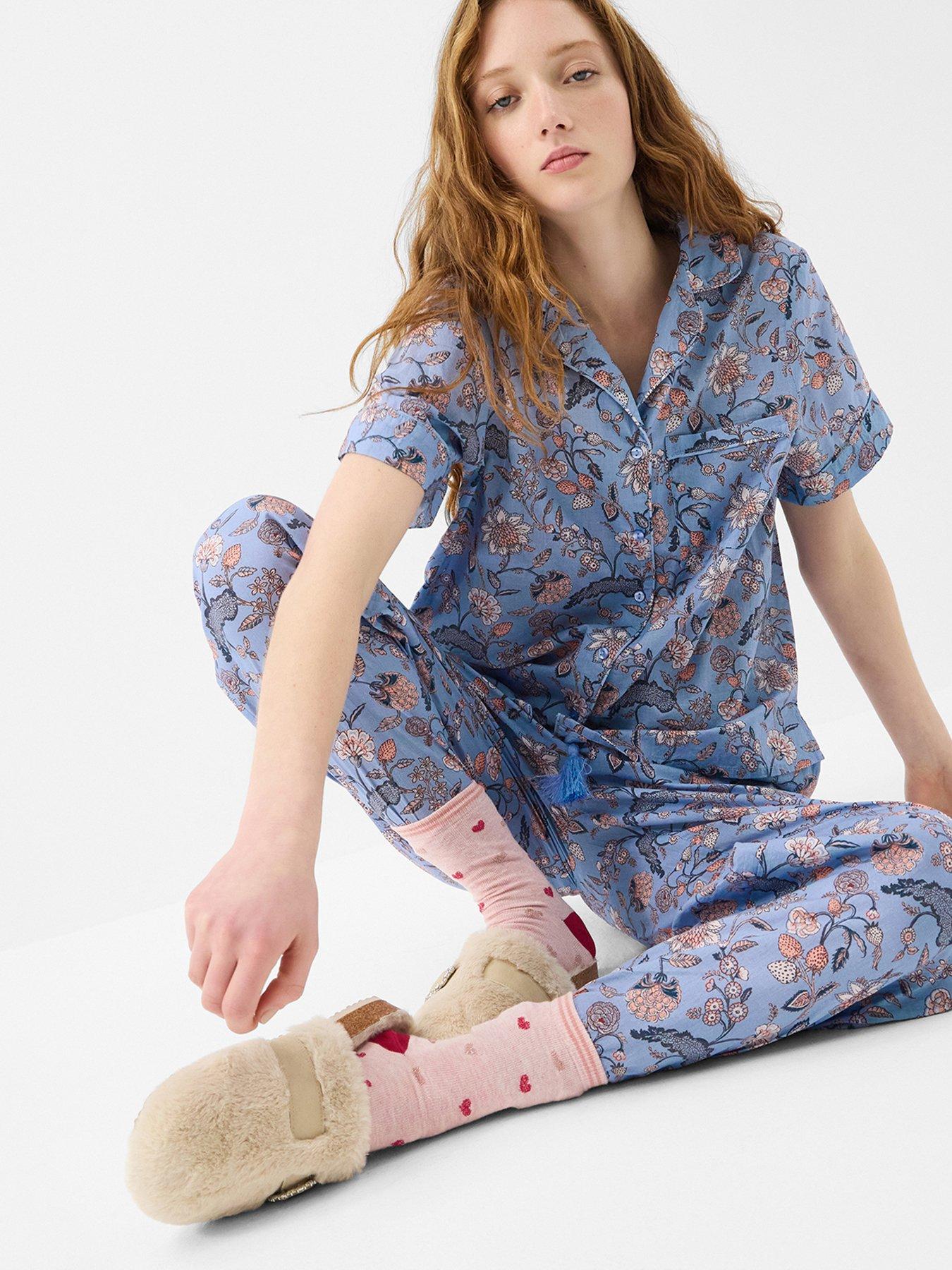 Image 1 of 4 of Accessorize Floral Print Long Pyjamas Set