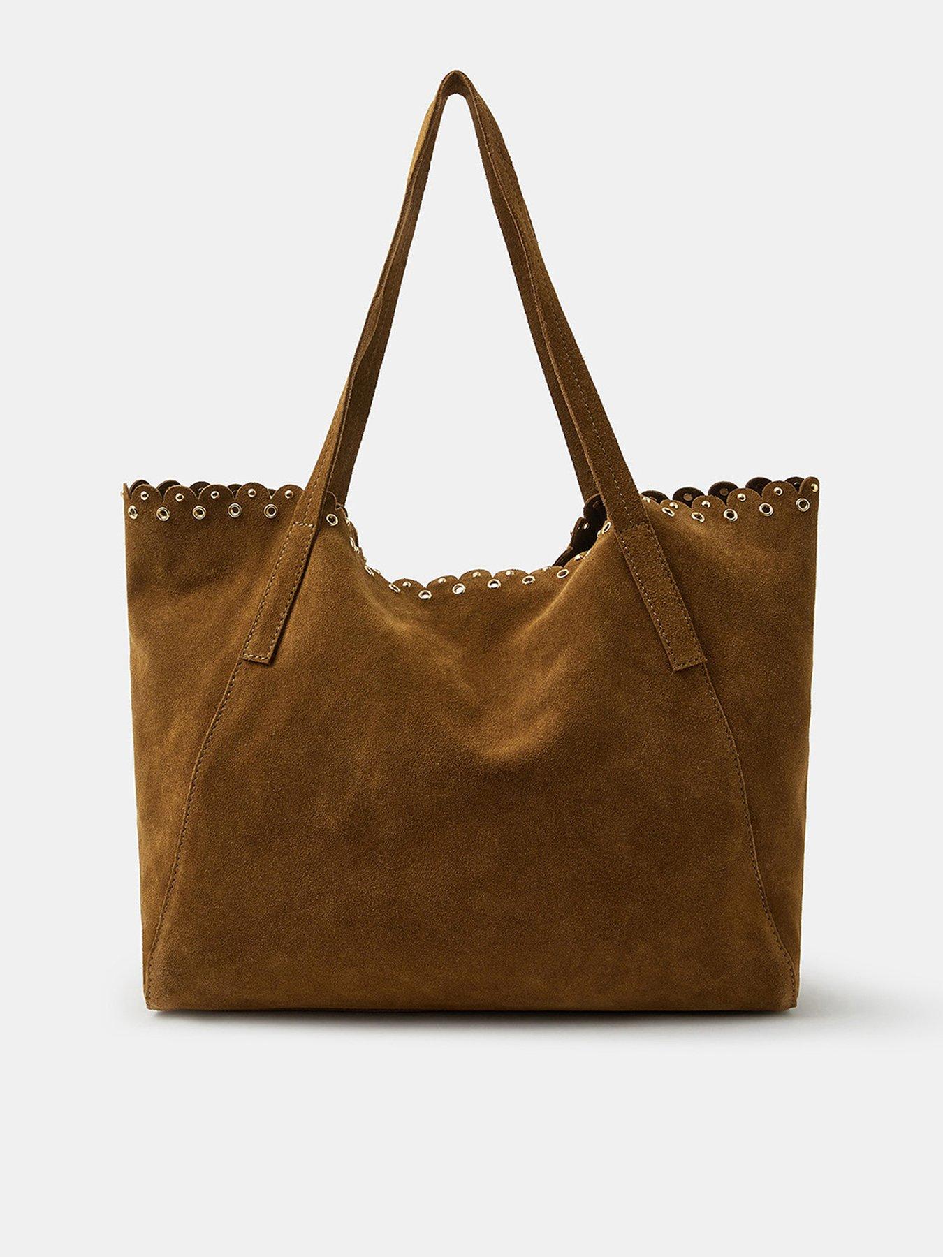 Accessorize Eyelet Detail Suede Tote Bag