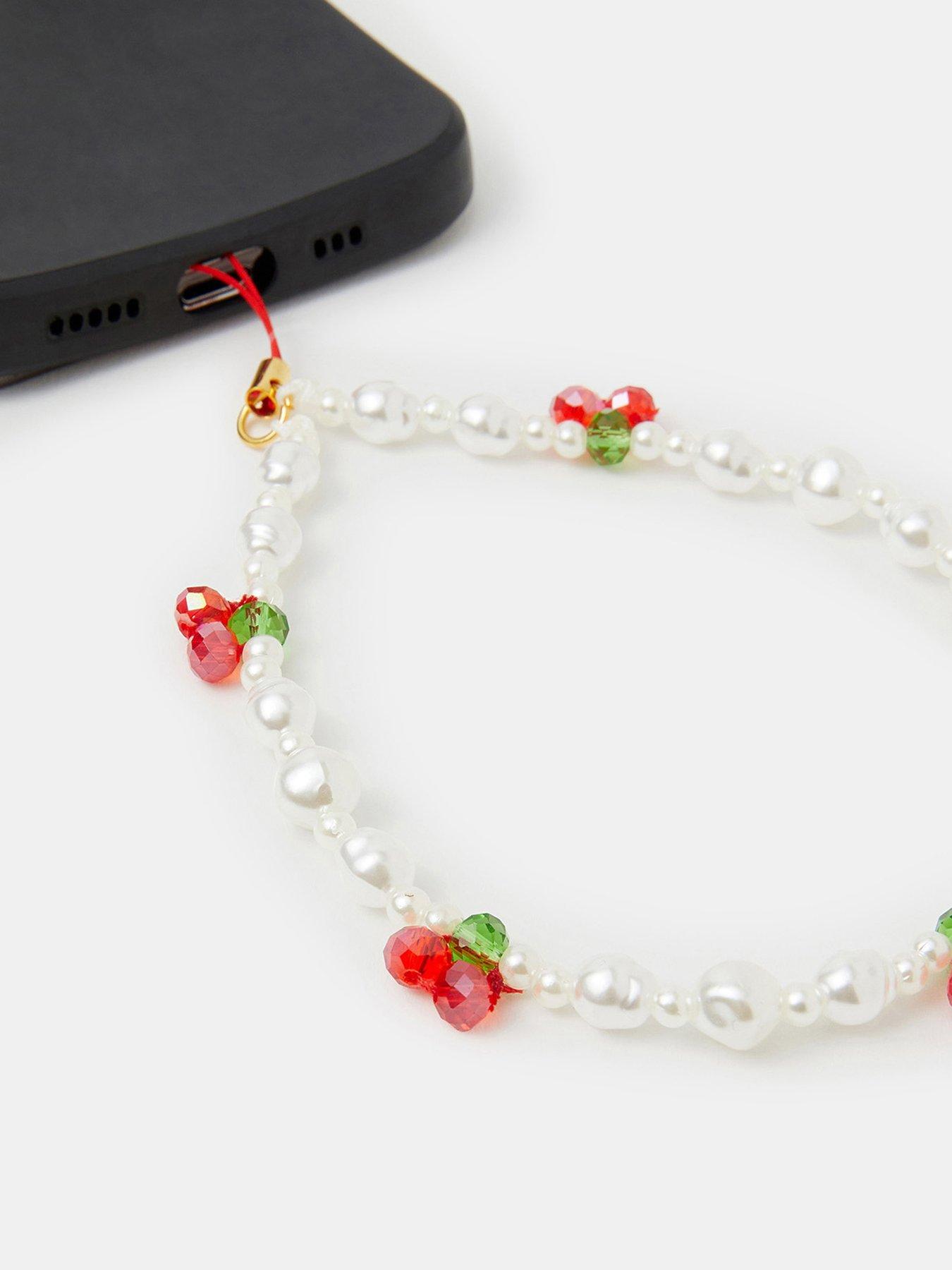 Image 3 of 3 of Accessorize Cherry Pearl Phone Charm