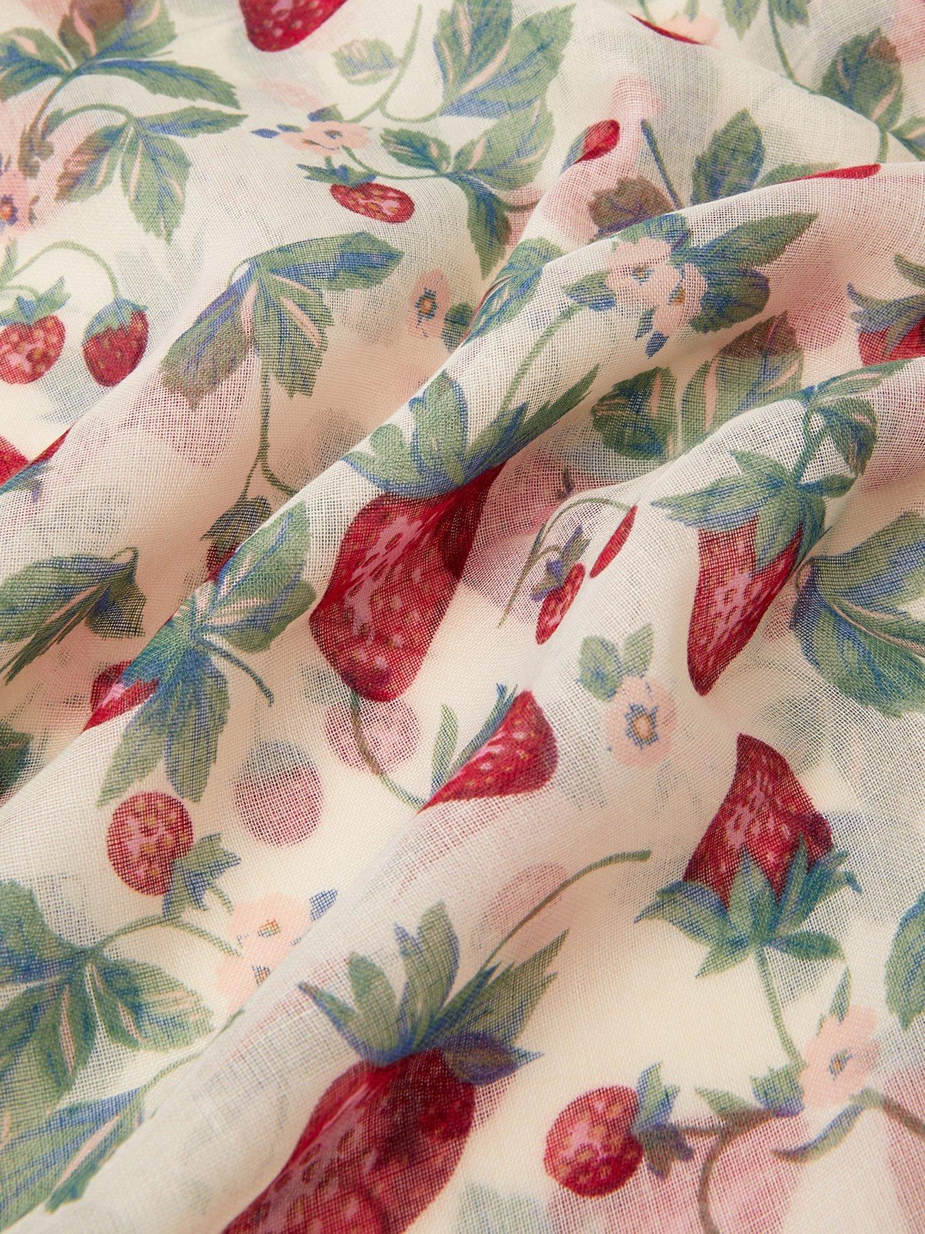 Image 3 of 3 of Accessorize Lightweight Strawberry Print Scarf