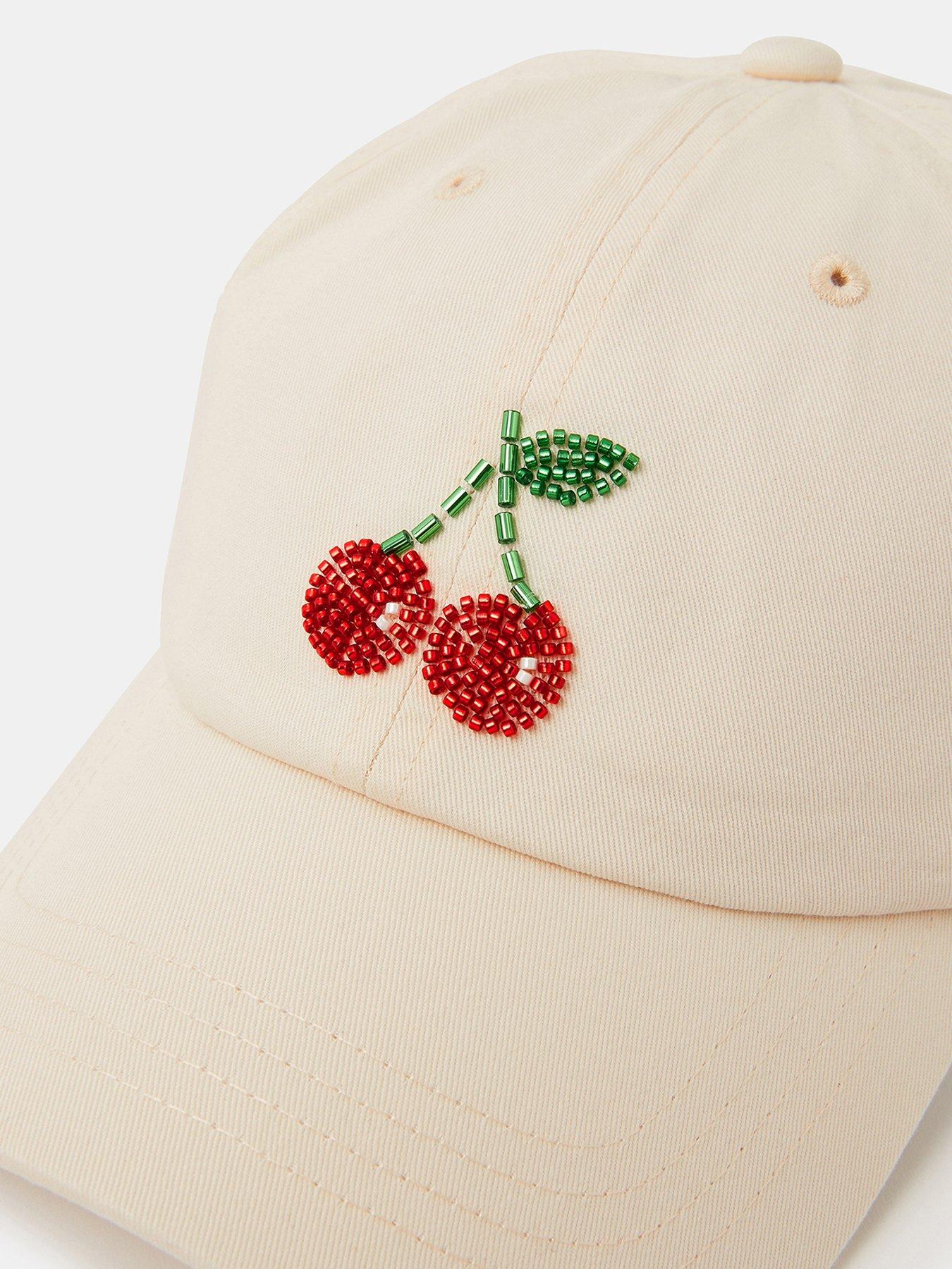 Image 3 of 3 of Accessorize Beaded Cherry Baseball Cap
