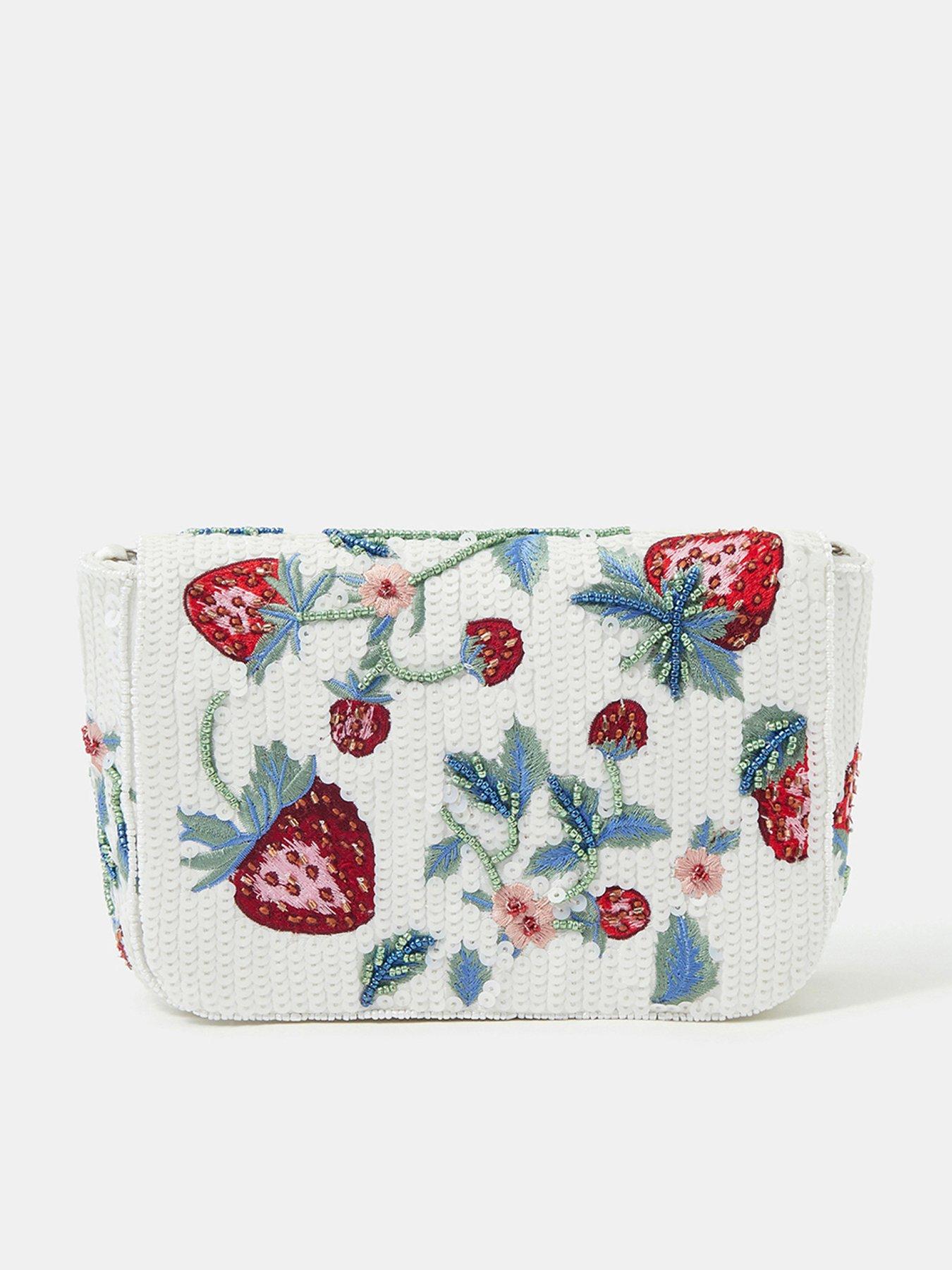 Image 1 of 5 of Accessorize Beaded Strawberry Crossbody Bag