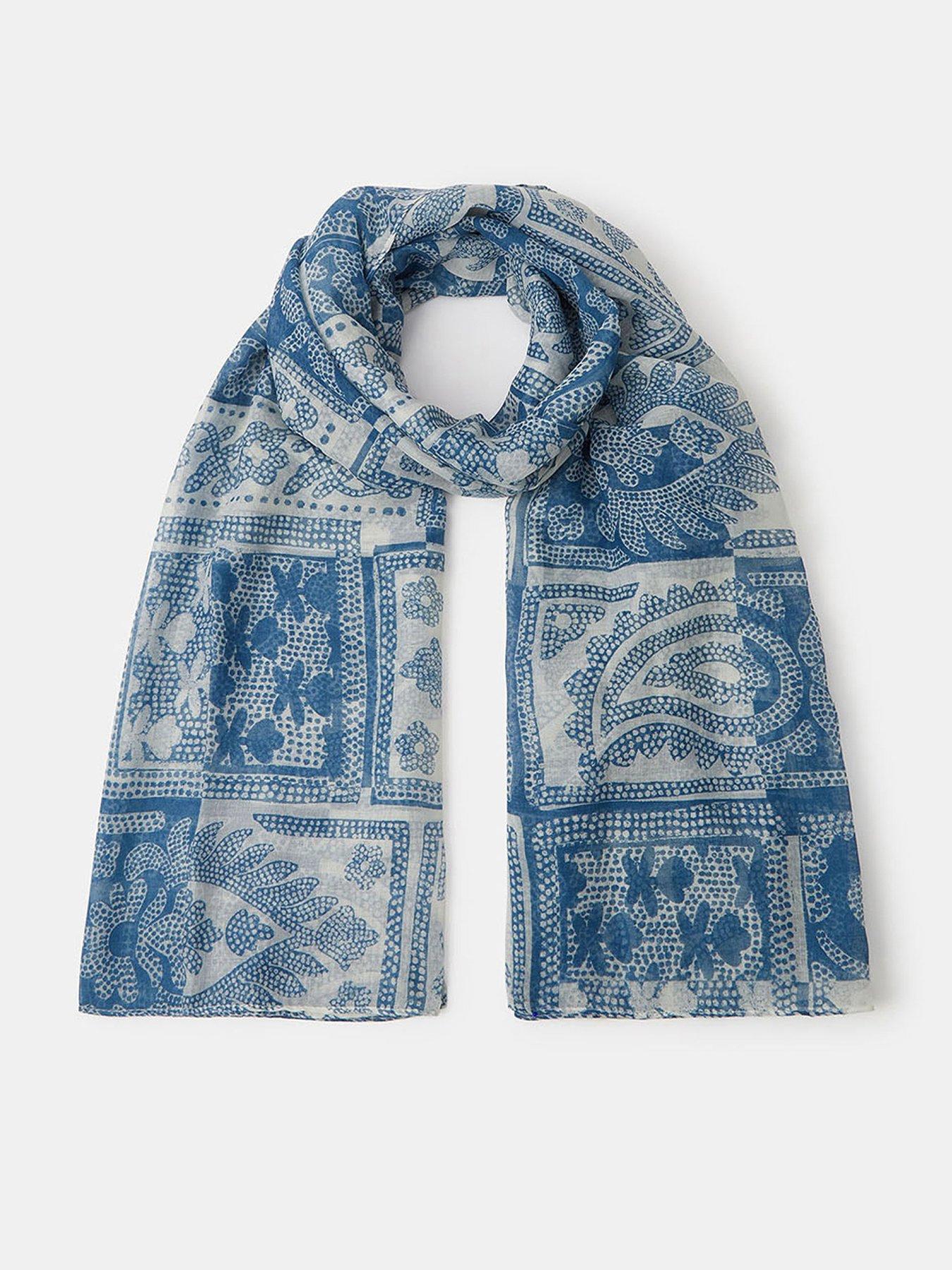 Image 1 of 3 of Accessorize Lightweight Dotty Paisley Print Scarf