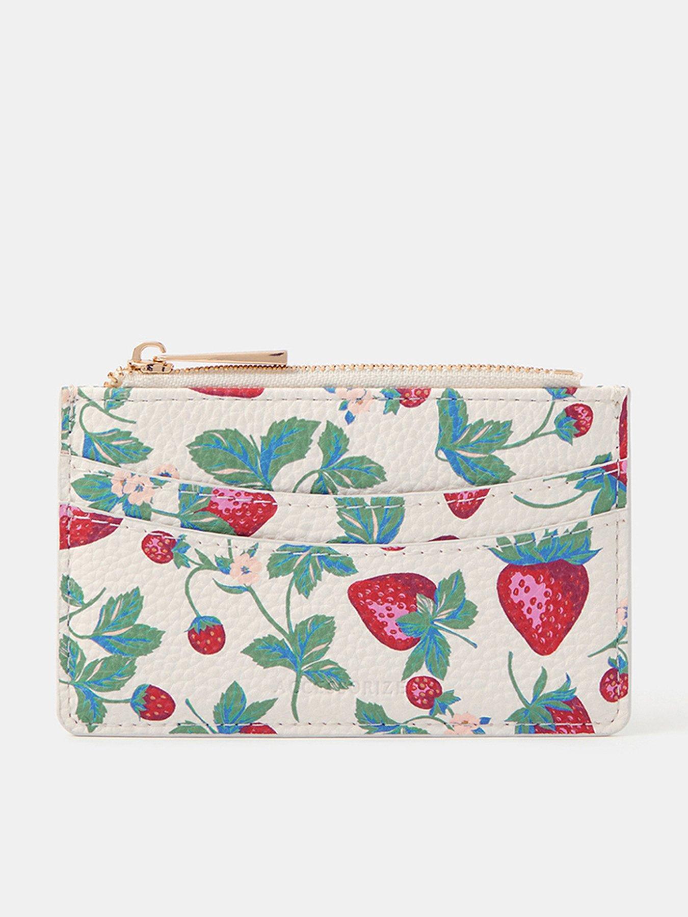 Image 1 of 3 of Accessorize Strawberry Print Card Holder