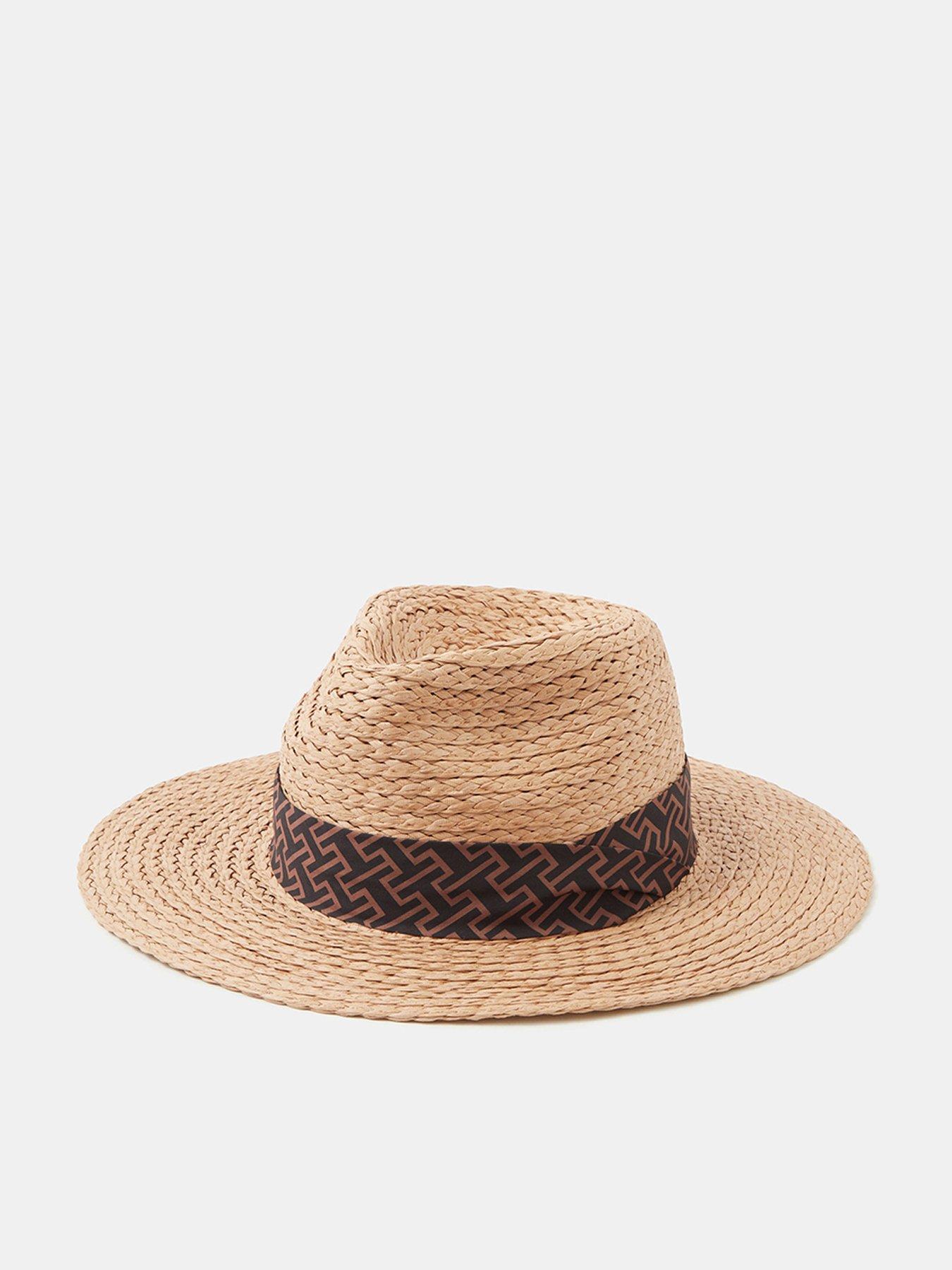 Accessorize Straw Fedora Hat