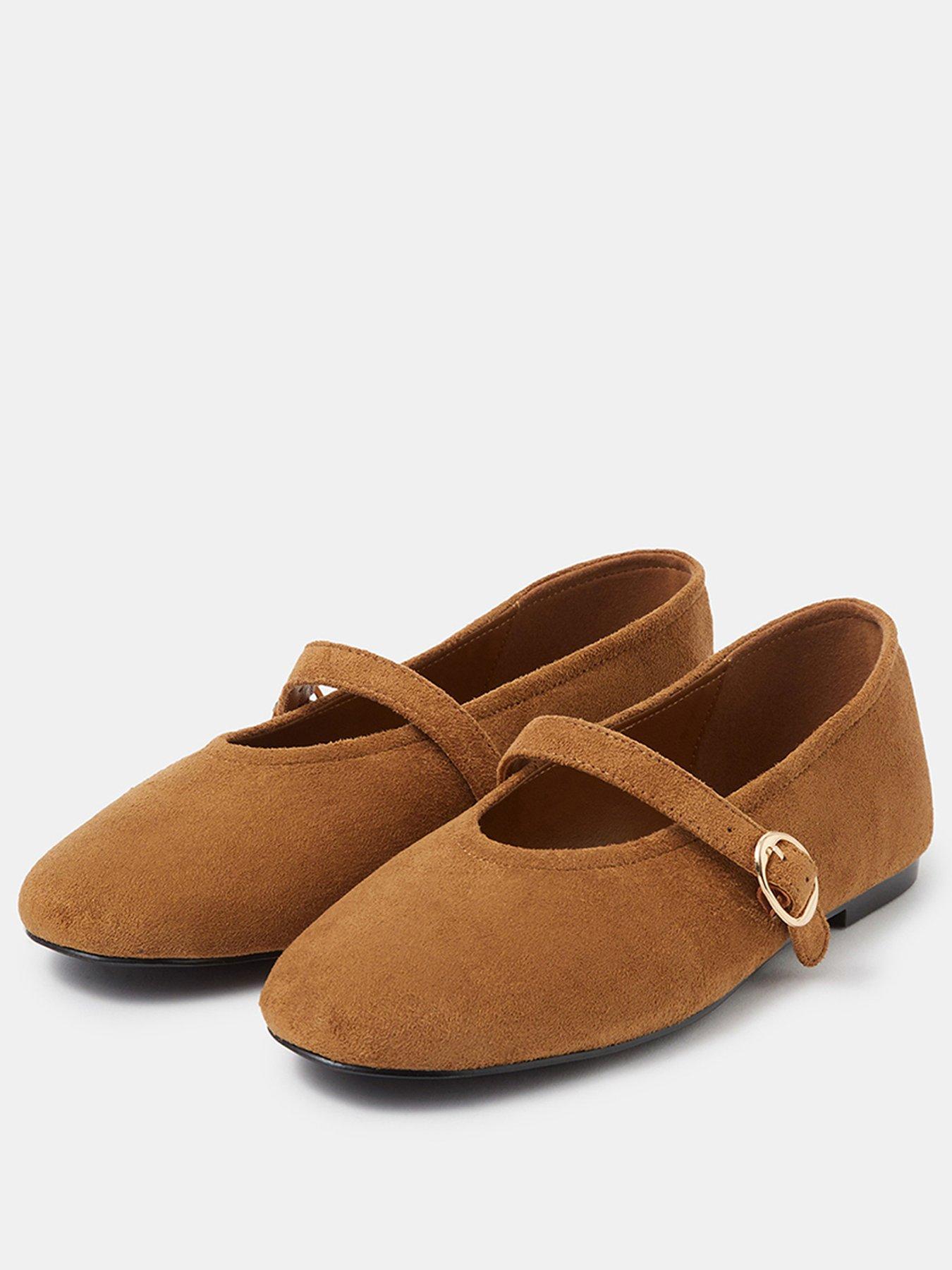 Image 2 of 4 of Accessorize Faux Suede Mary Jane Ballet Flats