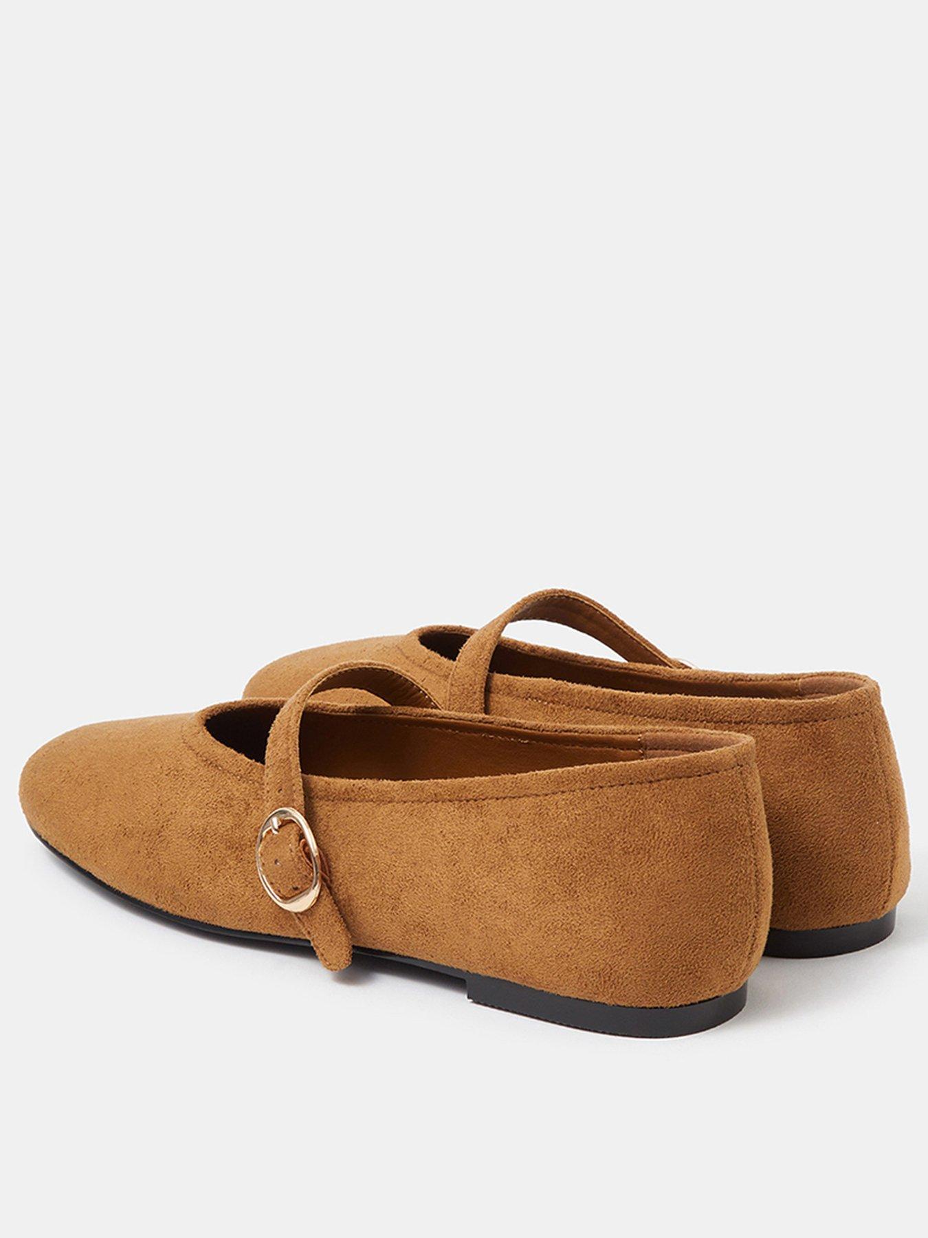 Image 3 of 4 of Accessorize Faux Suede Mary Jane Ballet Flats