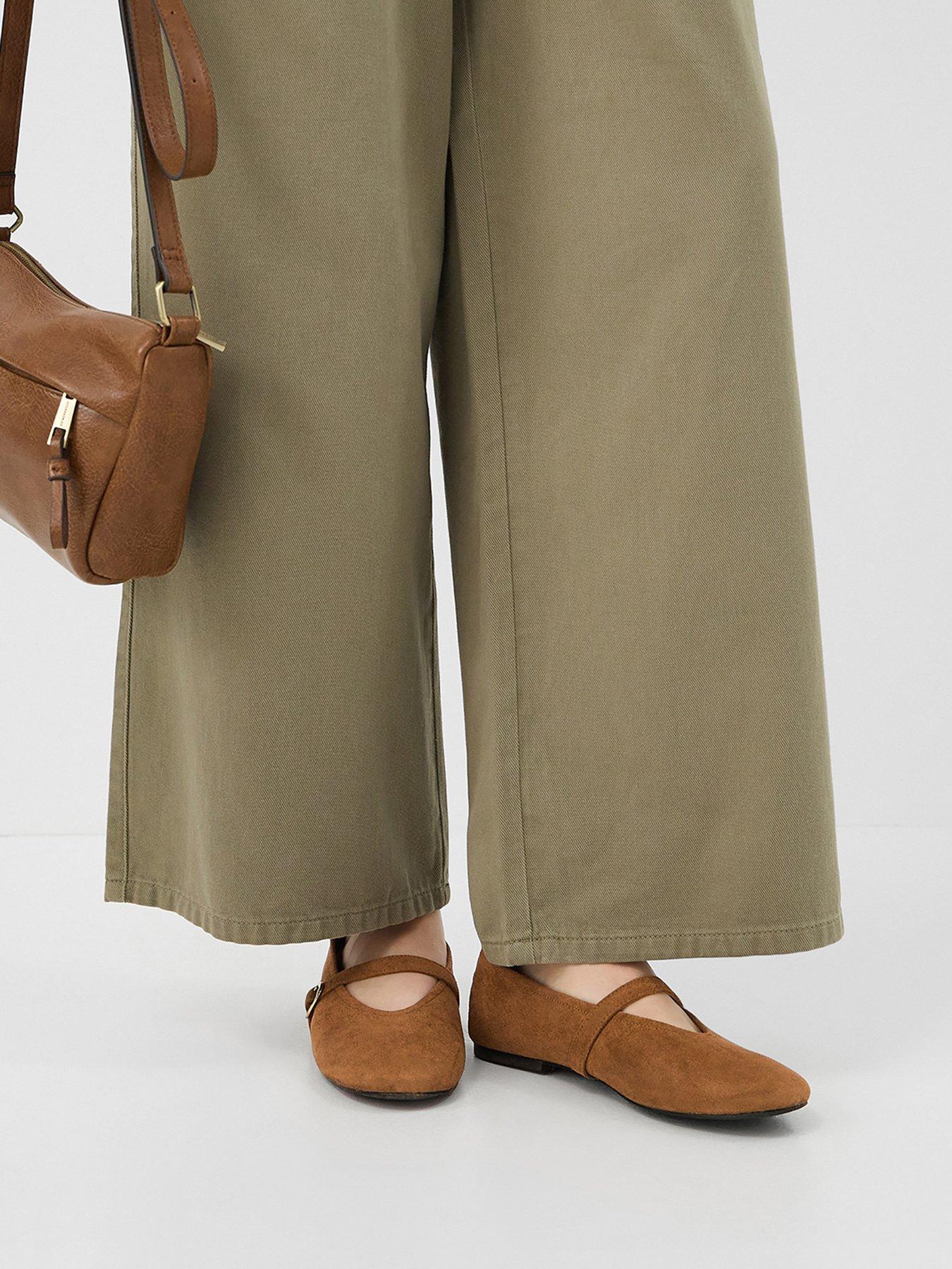 Image 4 of 4 of Accessorize Faux Suede Mary Jane Ballet Flats