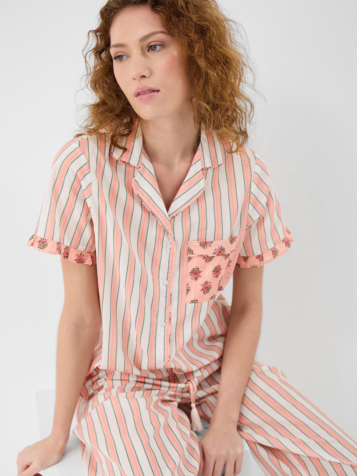 Image 3 of 4 of Accessorize Floral Stripe Long Pyjamas Set