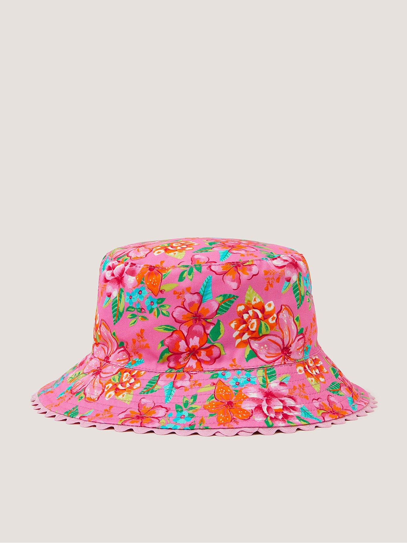 Image 2 of 3 of Monsoon Girls Tropical Flower Reversible Hat - Multi