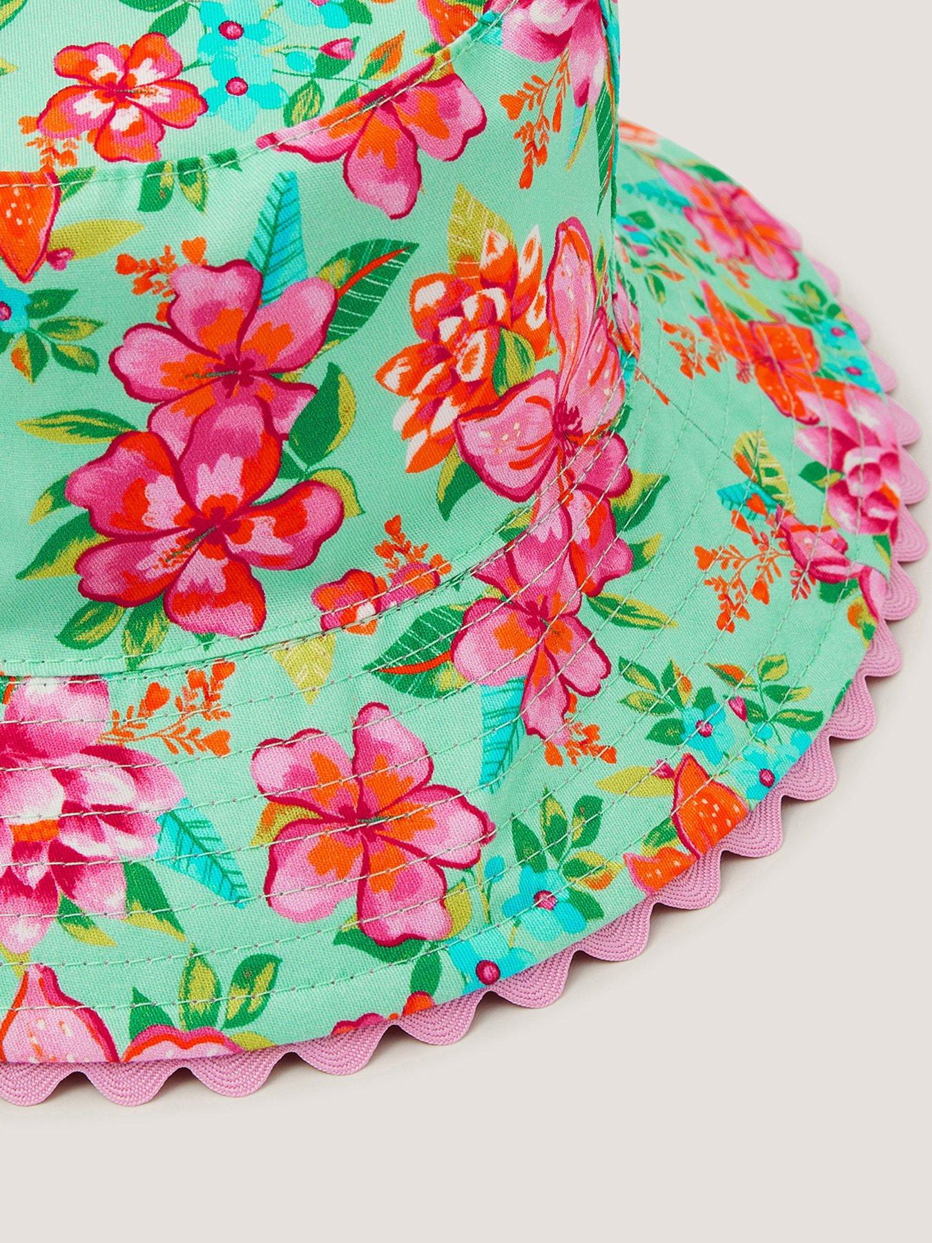 Image 3 of 3 of Monsoon Girls Tropical Flower Reversible Hat - Multi