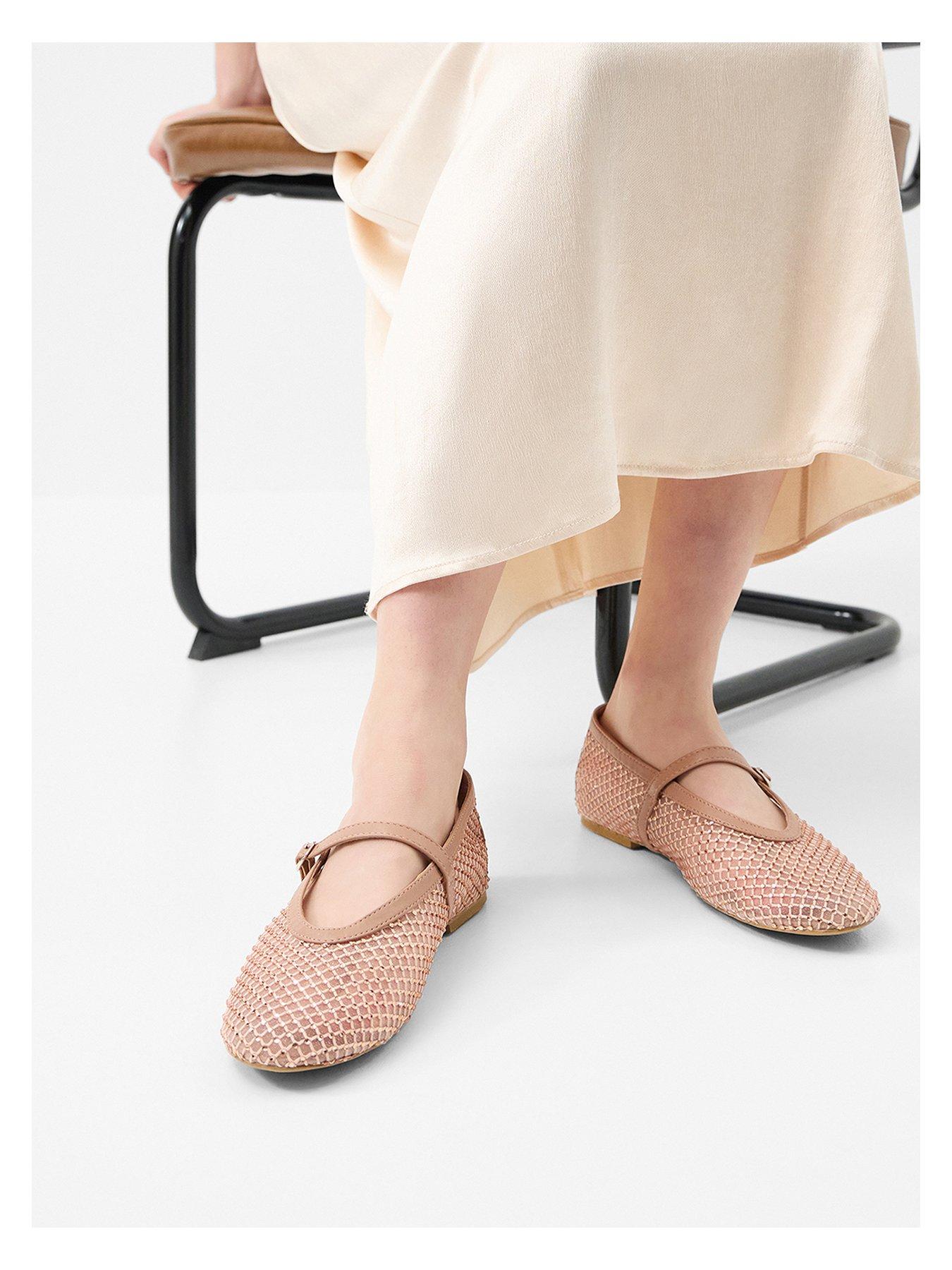 Image 4 of 4 of Accessorize Rhinestone Mesh Mary Jane Ballet Flats