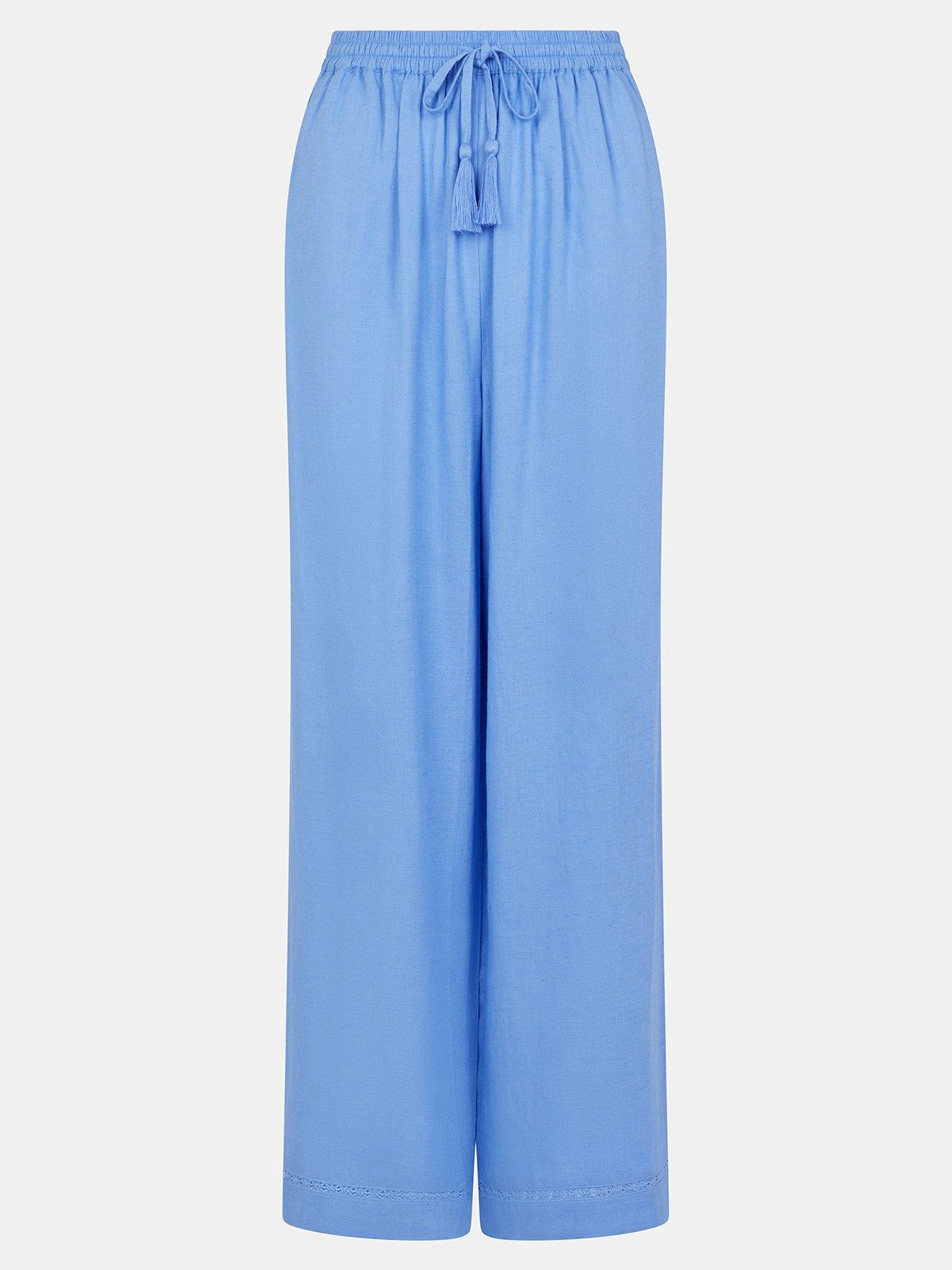 Image 5 of 5 of Accessorize Lace Trim Wide Leg Beach Trousers