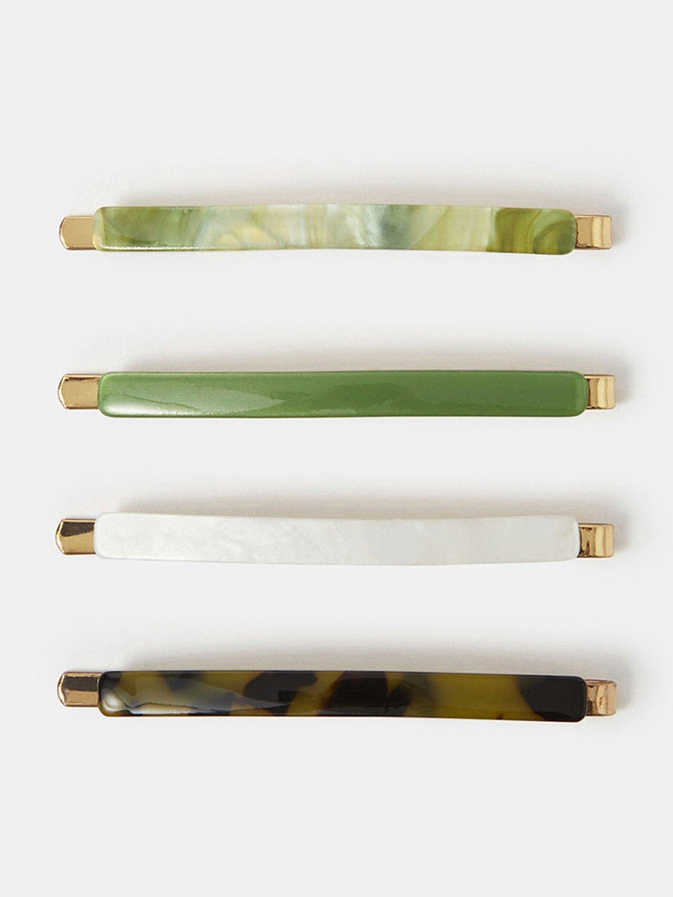 Image 1 of 2 of Accessorize 4-pack Marble Resin Hair Slides