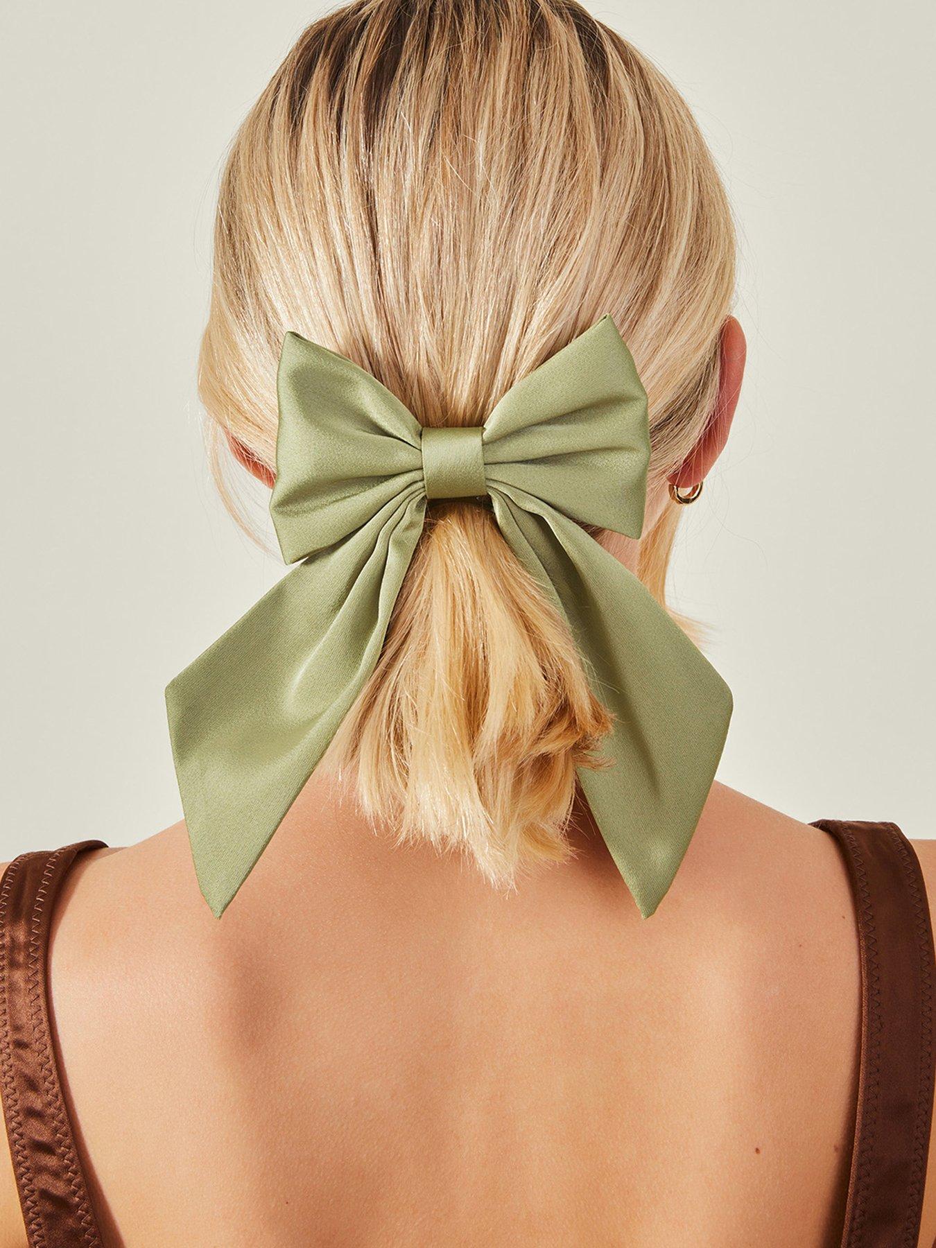 Image 2 of 4 of Accessorize Satin Bow Hair Clip