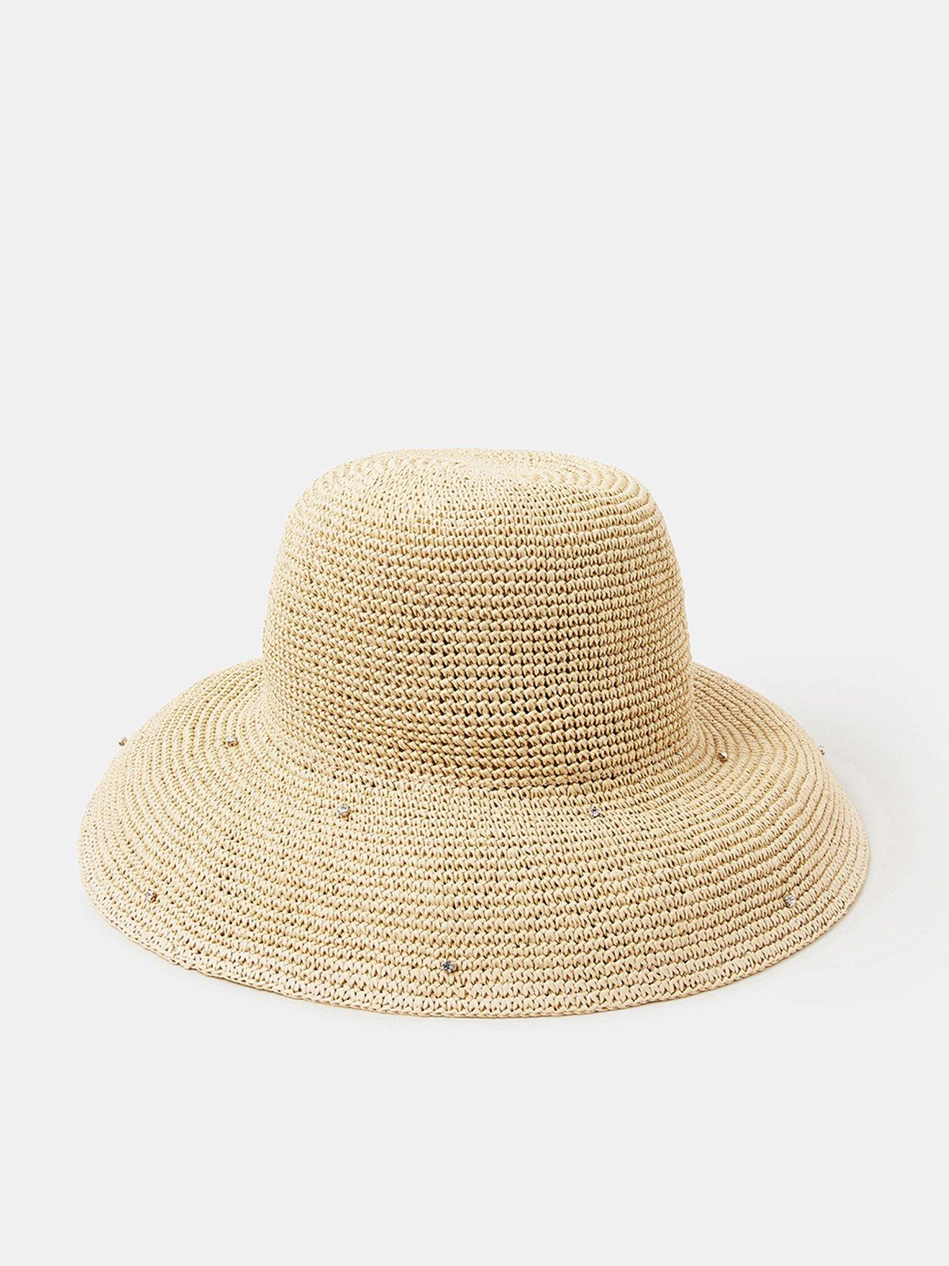 Accessorize Diamantã© Straw Bucket Hat