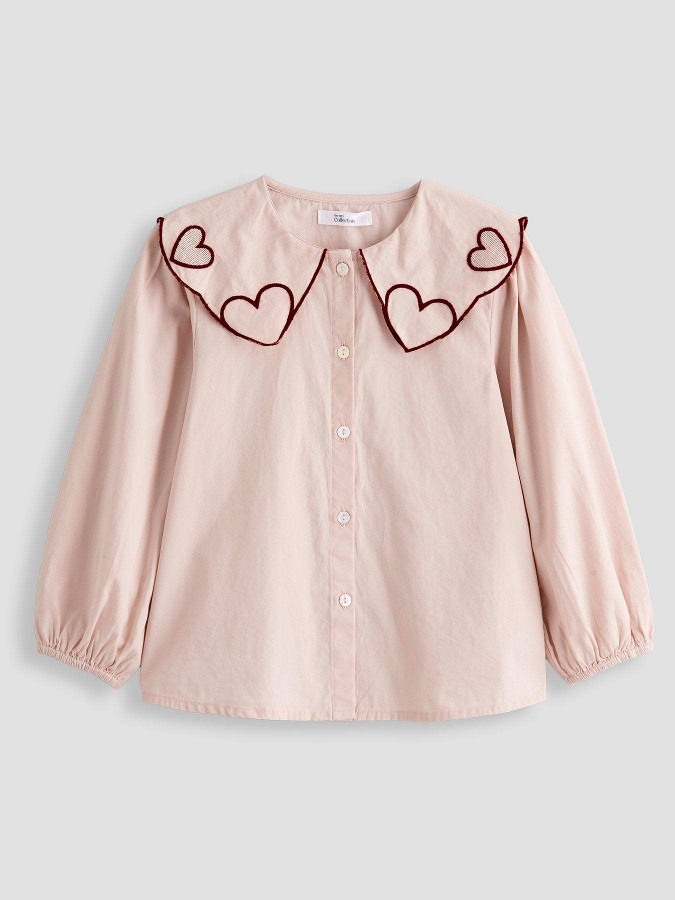 Image 1 of 4 of The Very Collection Girls Heart Collar Blouse - Pink