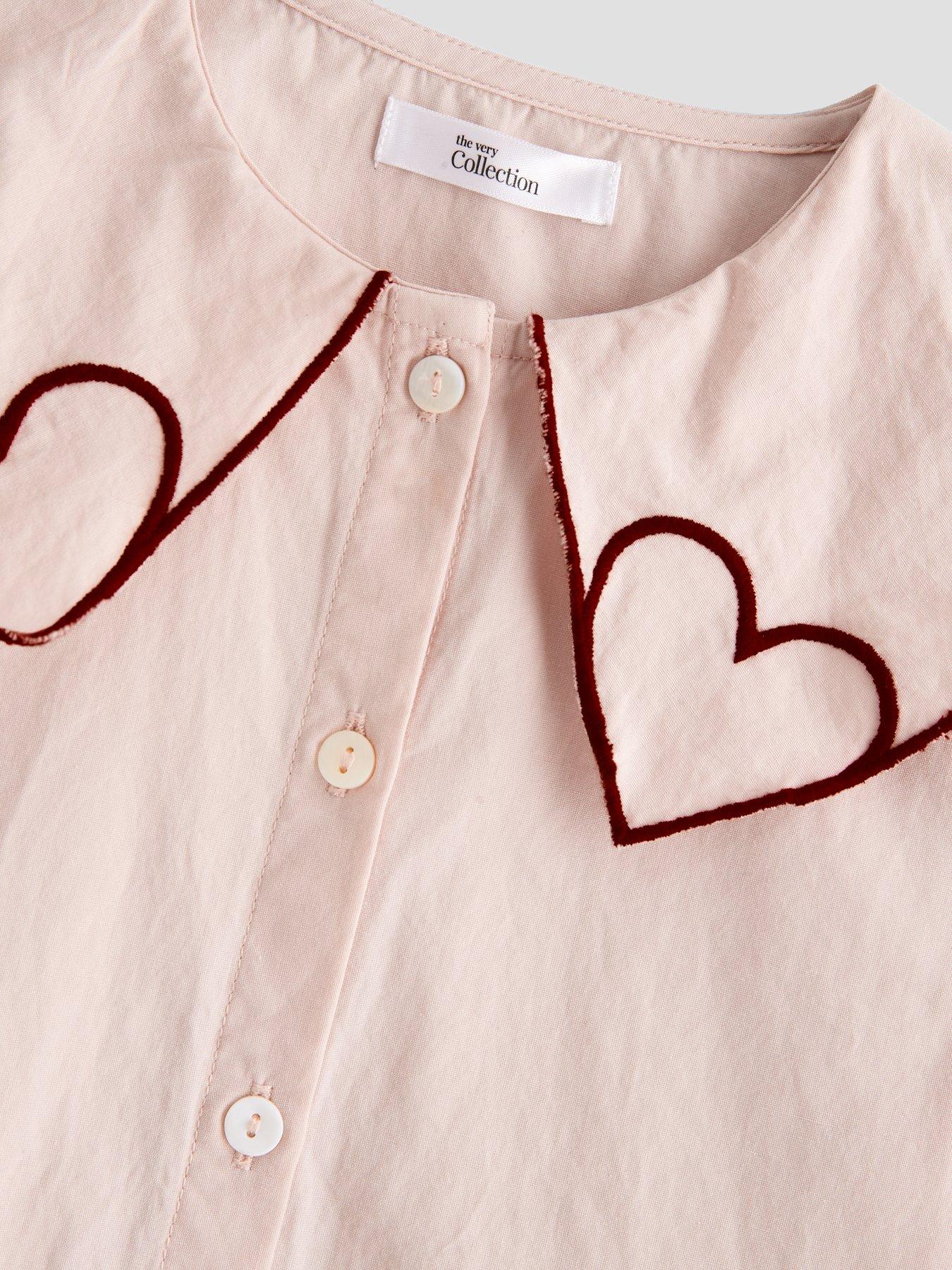 Image 3 of 4 of The Very Collection Girls Heart Collar Blouse - Pink