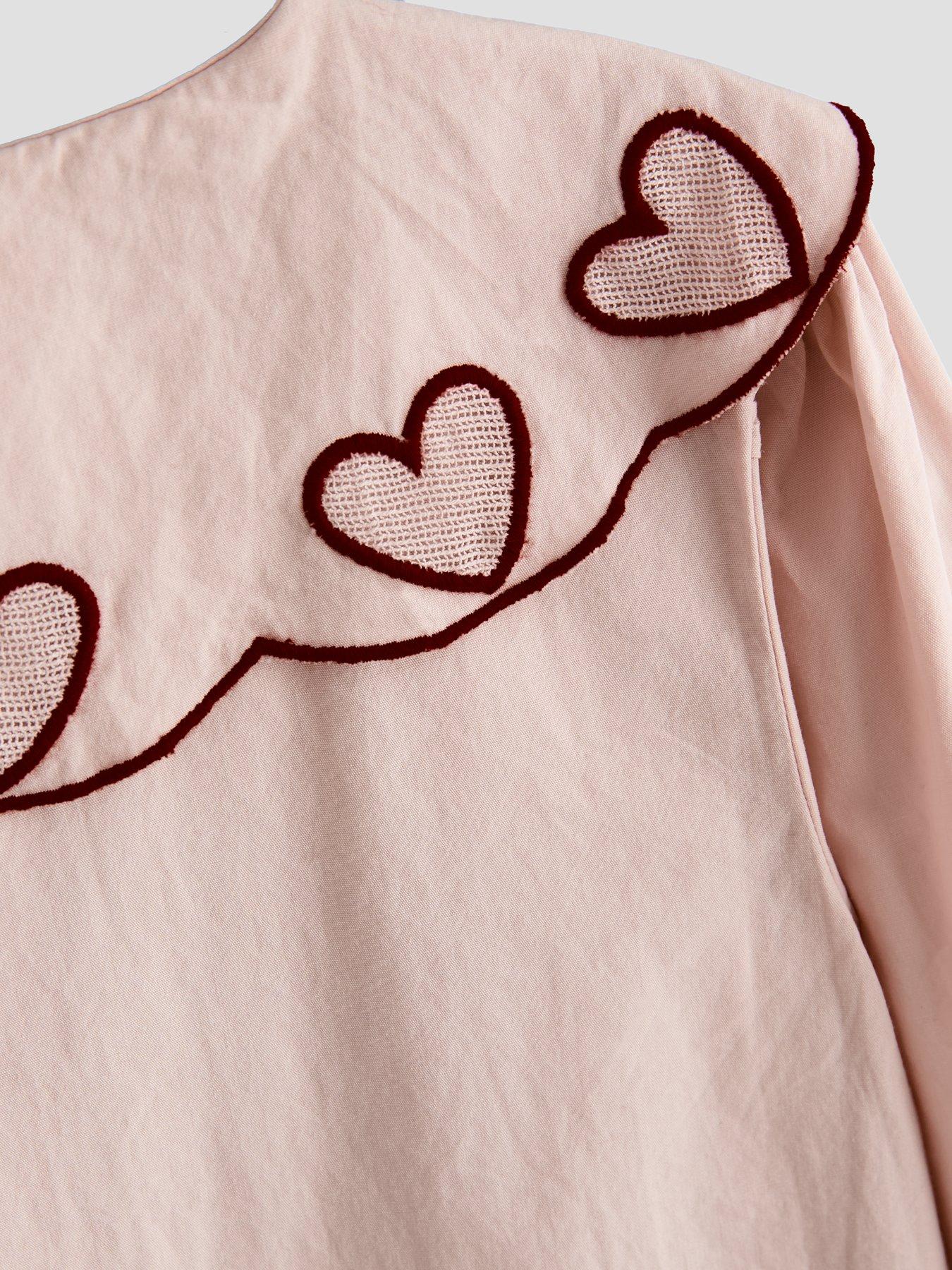 Image 4 of 4 of The Very Collection Girls Heart Collar Blouse - Pink