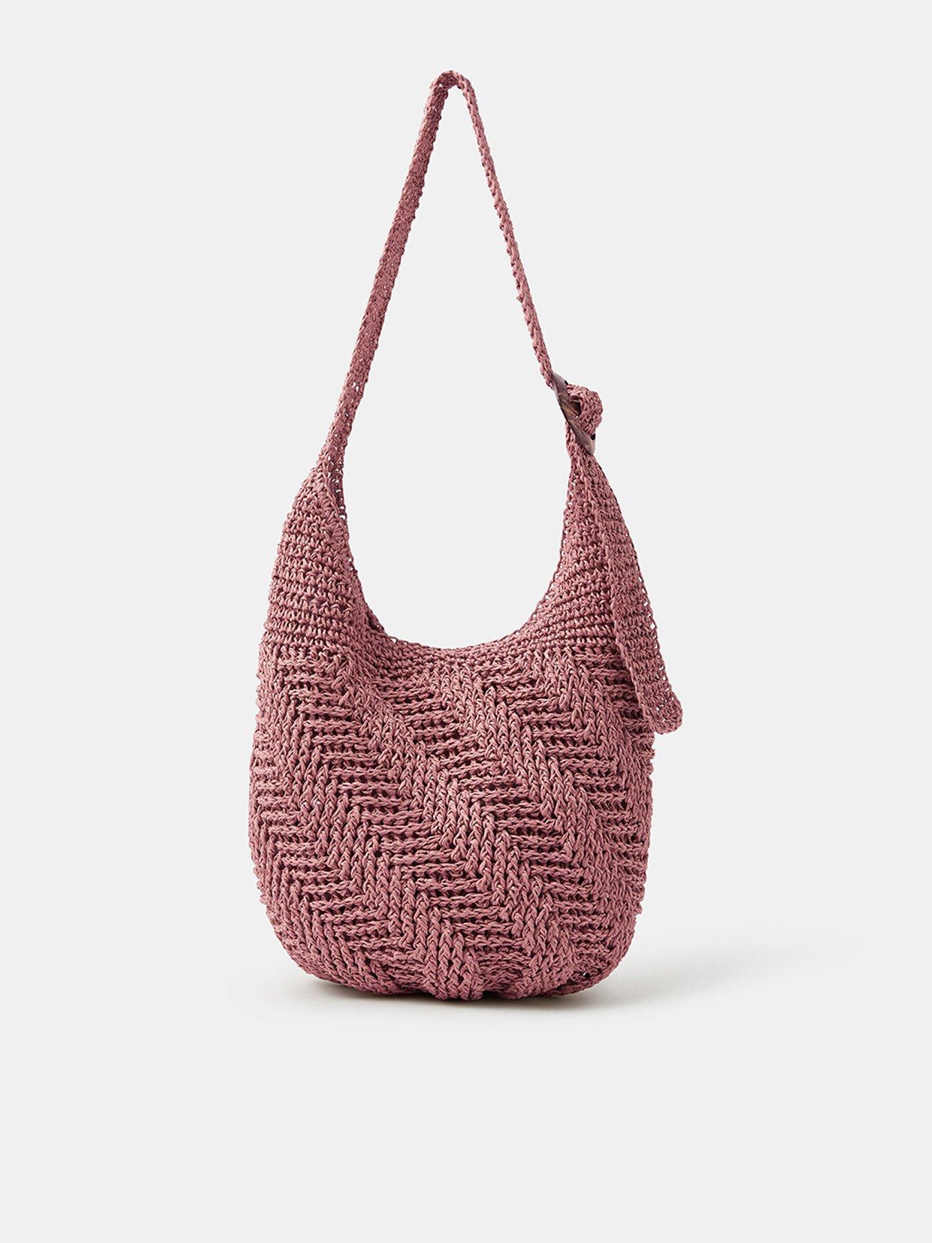 Image 1 of 5 of Accessorize Slouchy Raffia Crossbody Bag