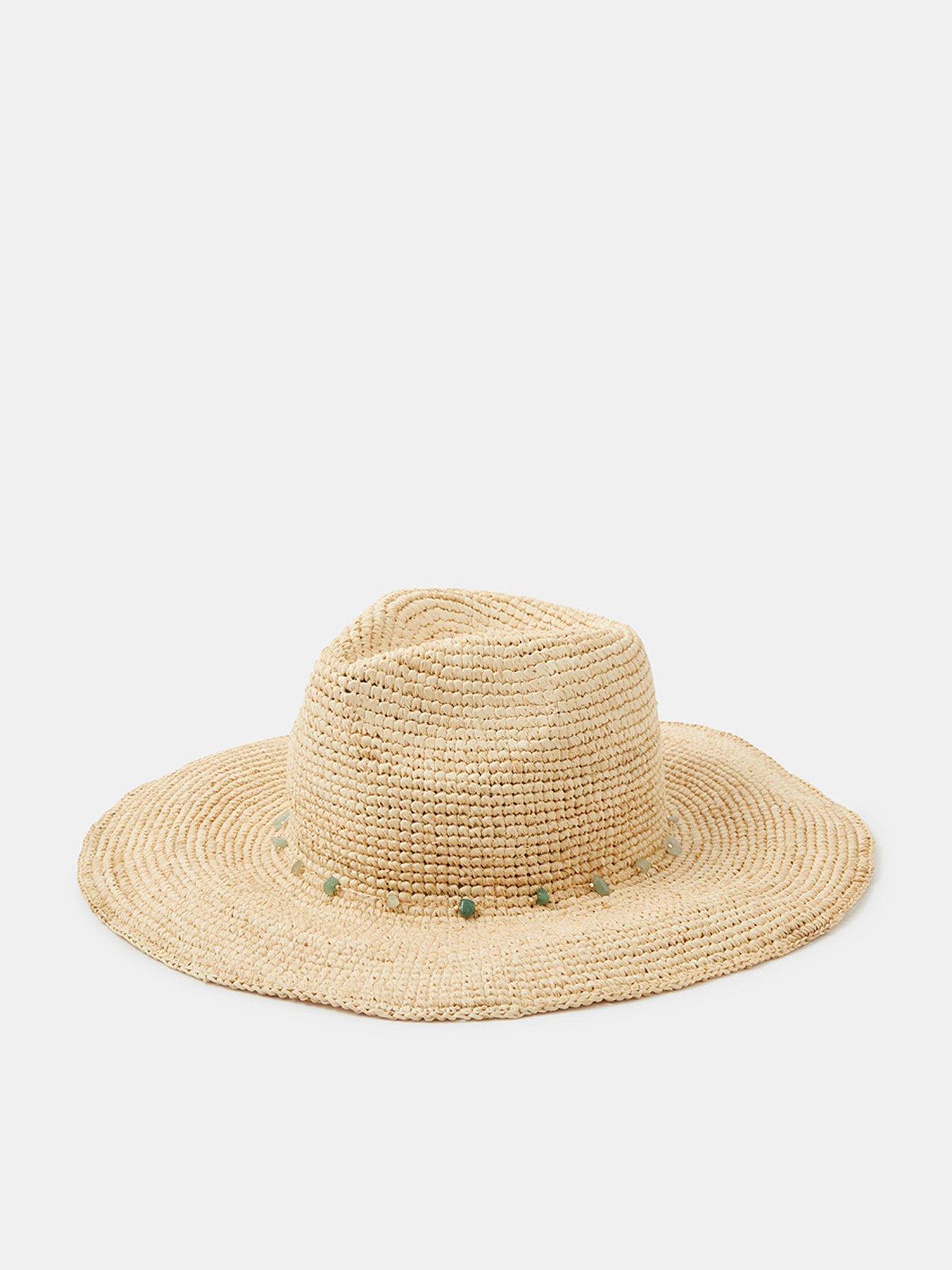 Image 1 of 4 of Accessorize Bead Trim Fedora Hat