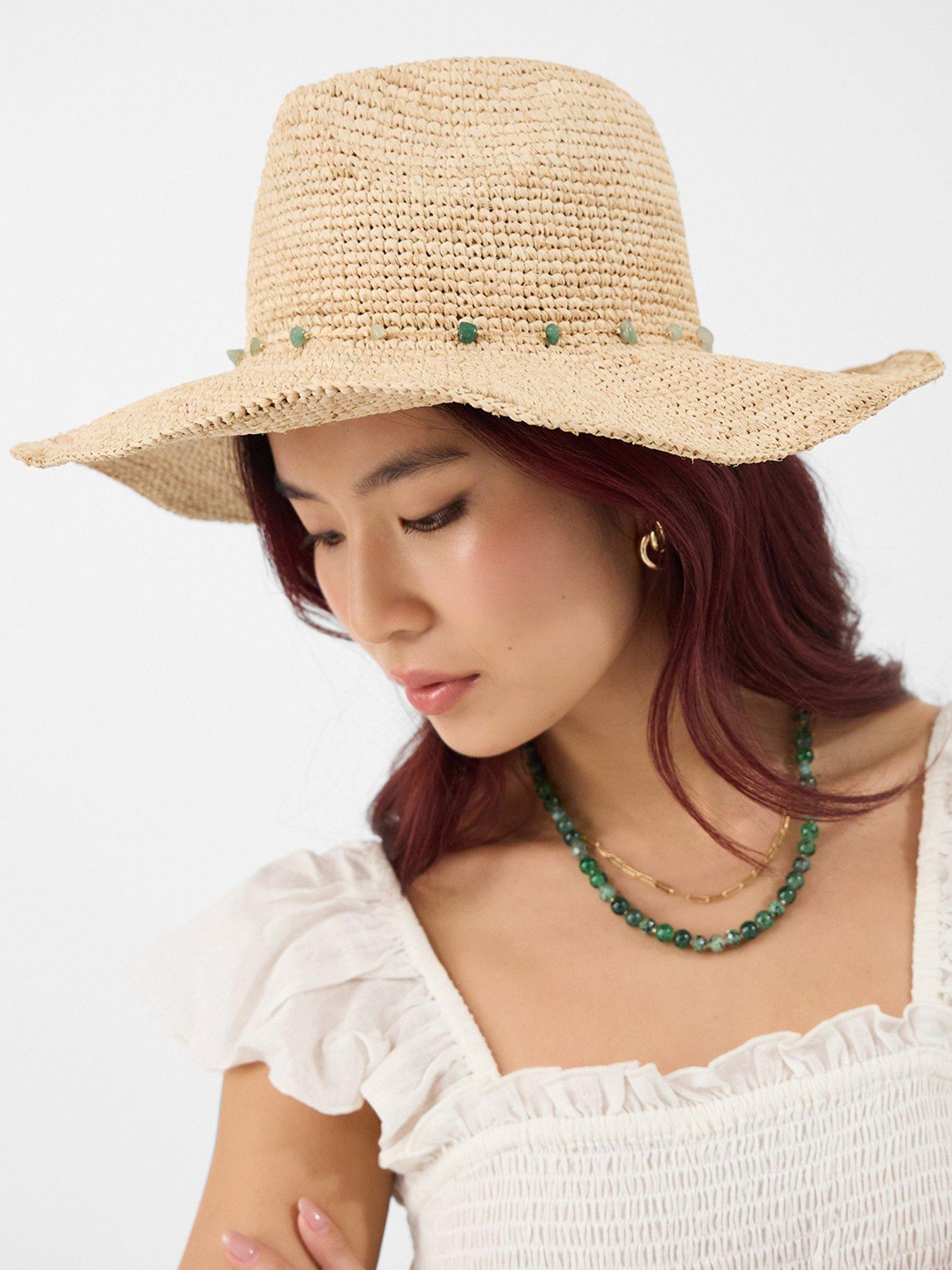 Image 2 of 4 of Accessorize Bead Trim Fedora Hat