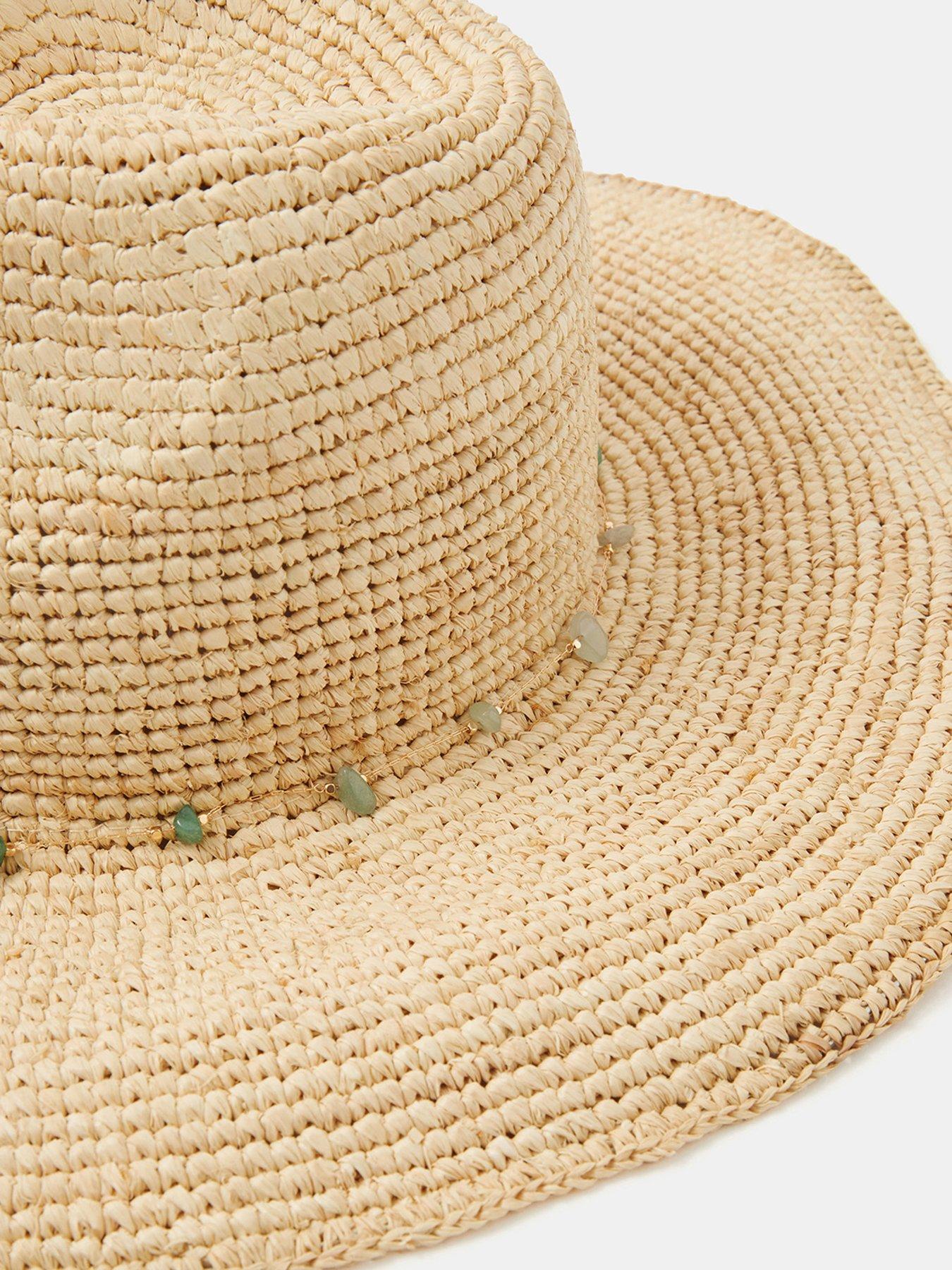 Image 4 of 4 of Accessorize Bead Trim Fedora Hat