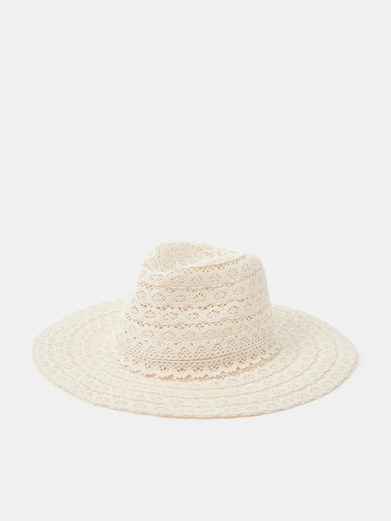 Image 1 of 4 of Accessorize Lace Fedora Hat