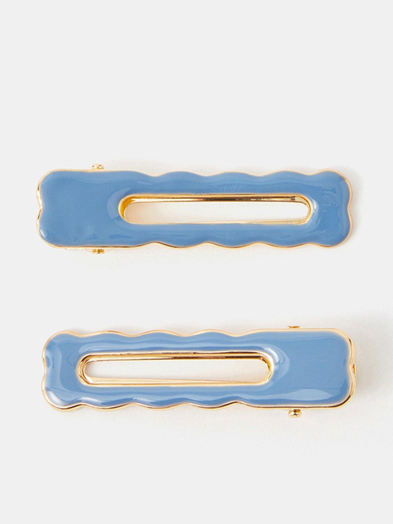 Image 1 of 3 of Accessorize 2-pack Wiggly Enamel Salon Hair Clips