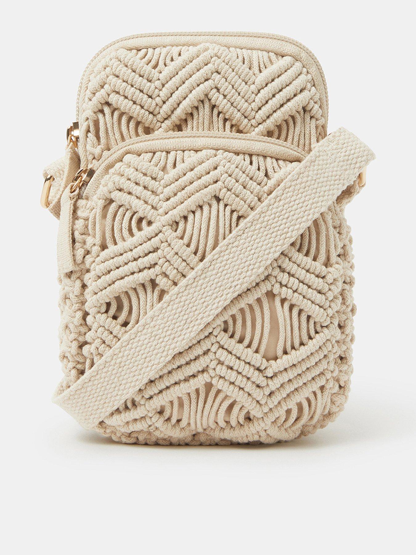 Image 1 of 5 of Accessorize Macrame Phone Bag
