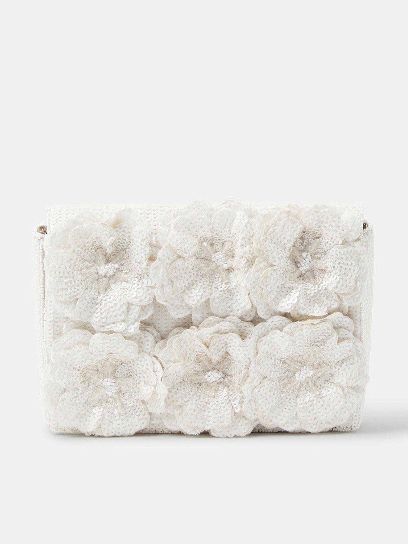Accessorize 3d Sequin Flower Clutch Bag