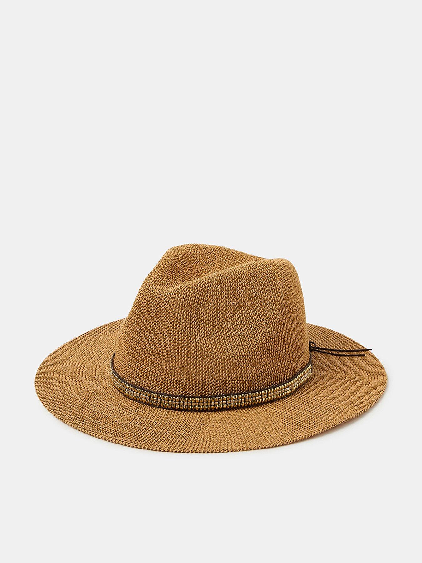 Accessorize Metallic Trim Fedora Hat