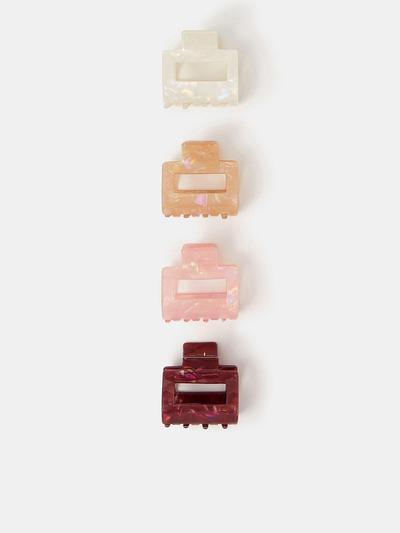 Image 1 of 3 of Accessorize 4-pack Iridescent Square Claw Clips