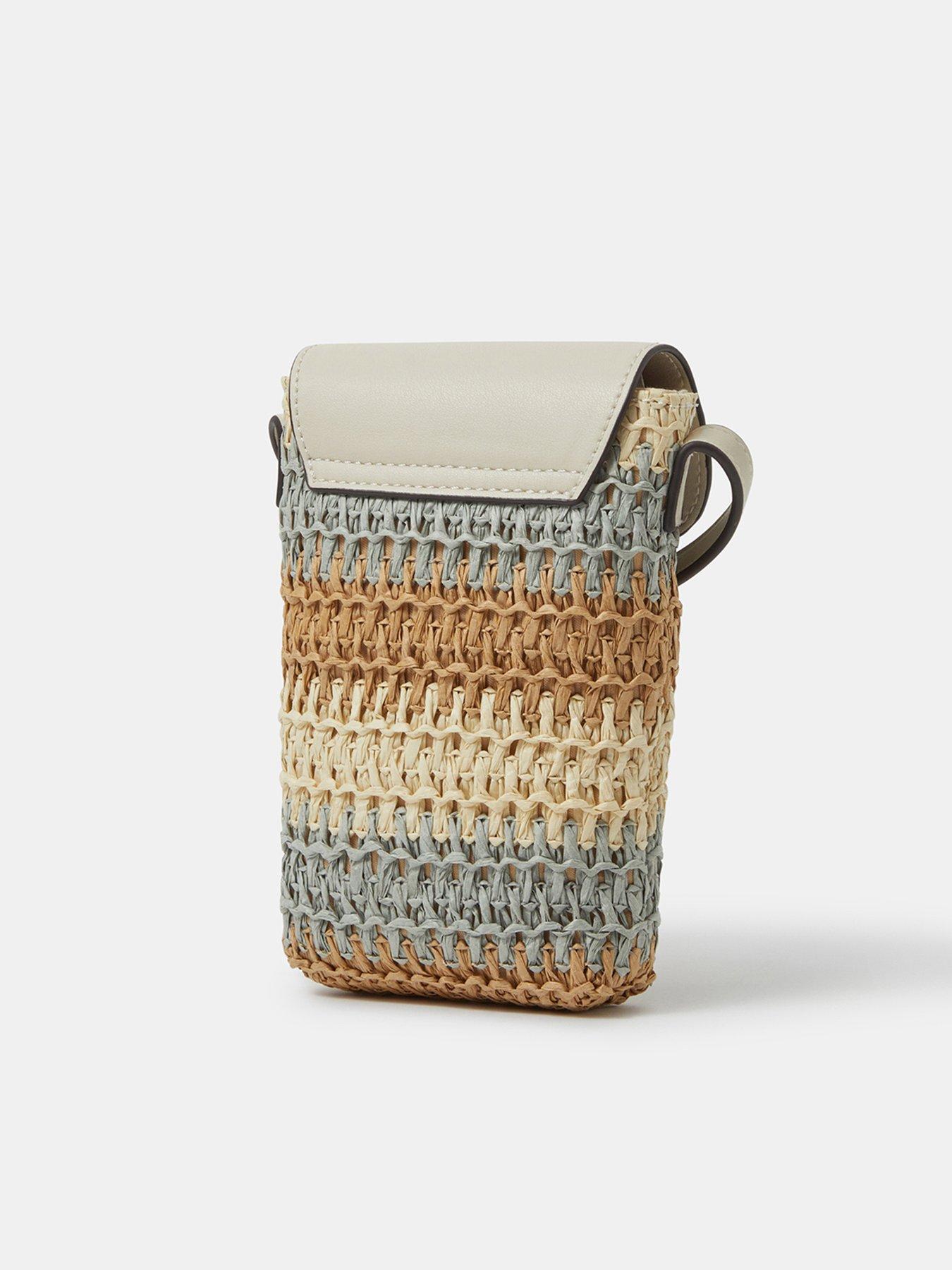 Image 3 of 5 of Accessorize Raffia Phone Bag
