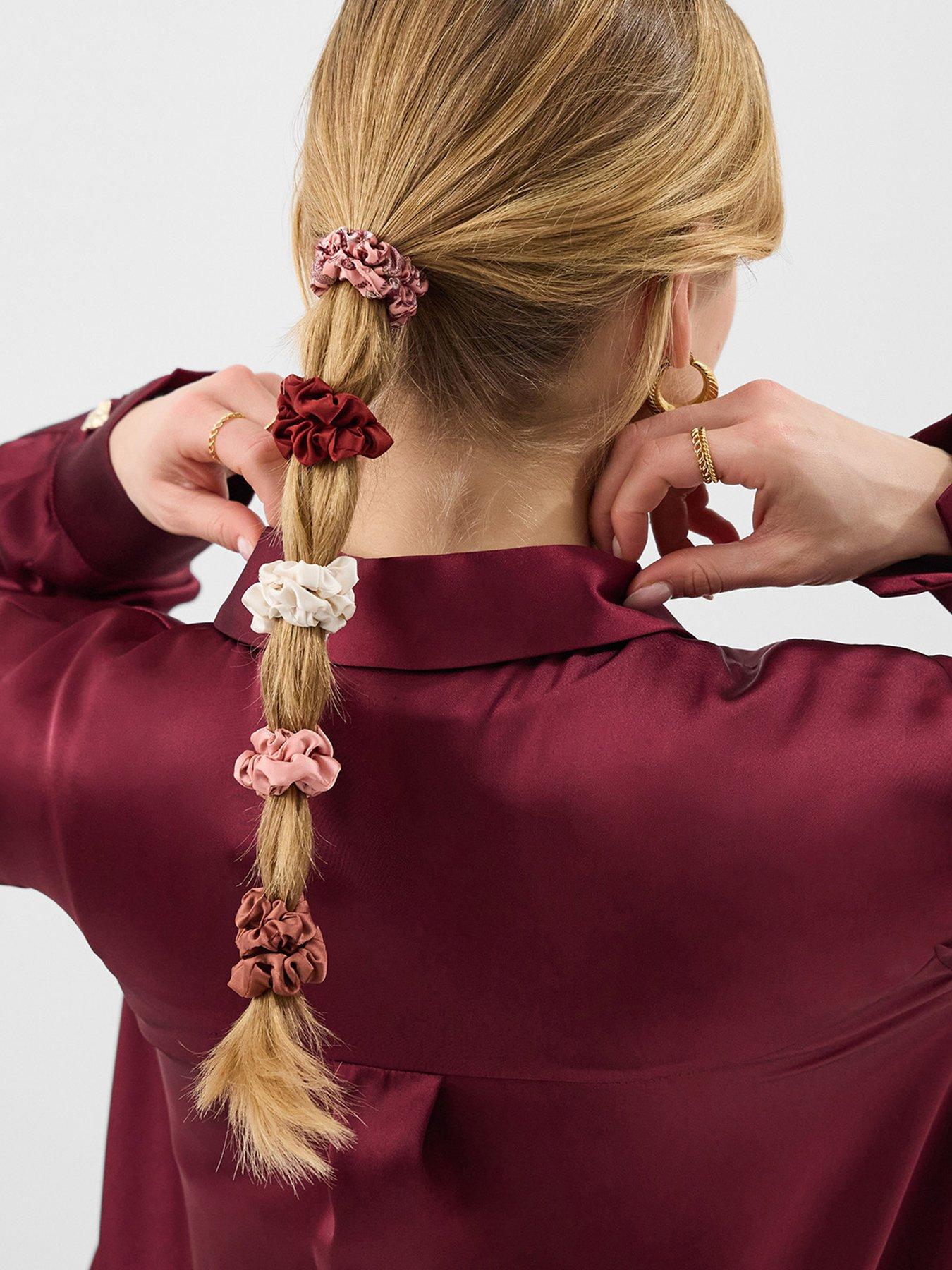 Image 2 of 3 of Accessorize 5-pack Skinny Satin Hair Scrunchies